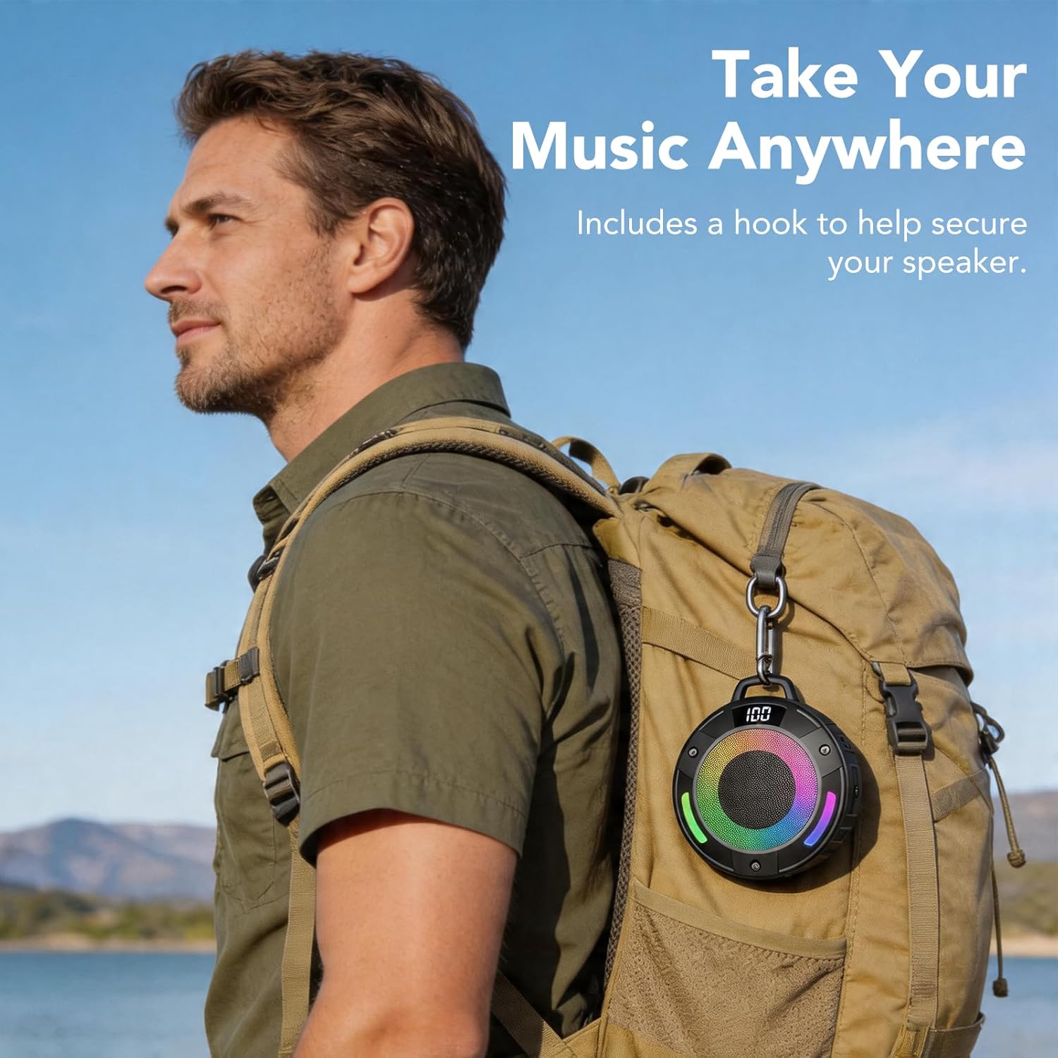 Thumbnail 5 de Bluetooth Speaker, 2026 Portable Wireless Shower Speaker with Detachable Hook