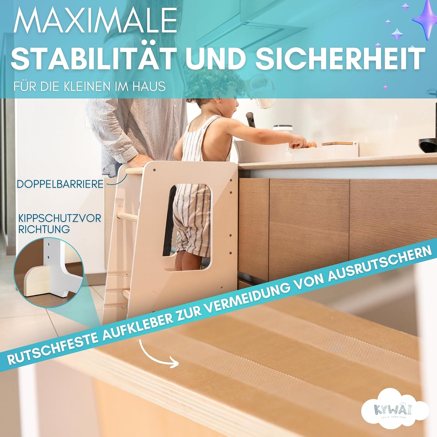 Thumbnail 5 de KYWAI Montessori Lernturm Premium, höhenverstellbar 👶