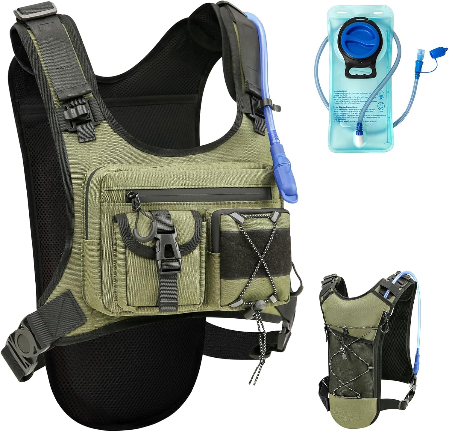 Criuage USA Patent Hydration Vest Backpack: Lightweight 2.0L Chest Pack for Active Lifestyles
