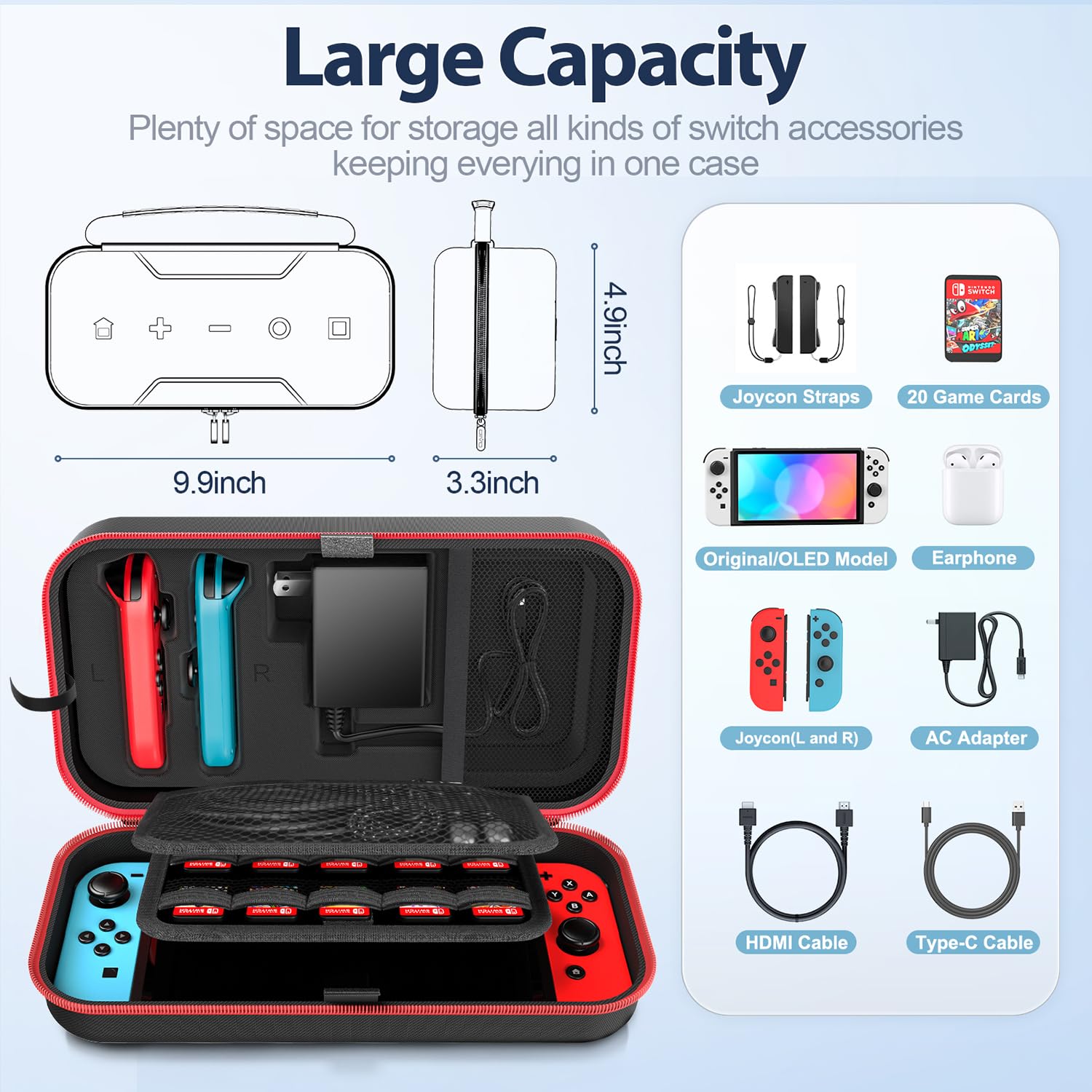 Detalle 2 de Nintendo Switch Carrying Case with 20-Game Slots
