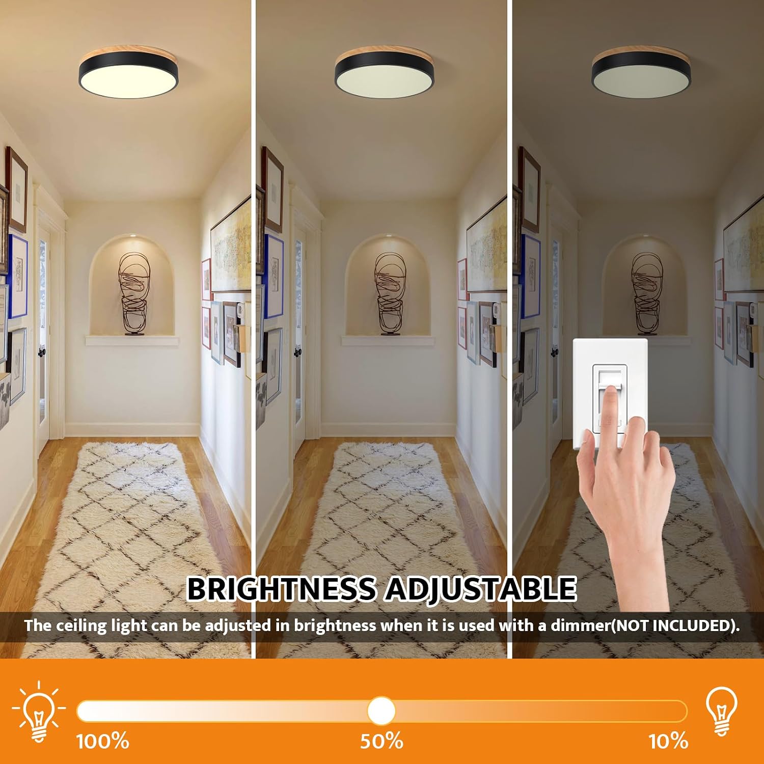 Detalle 2 de Yiisem LED flush-mount ceiling light, 11.8 in