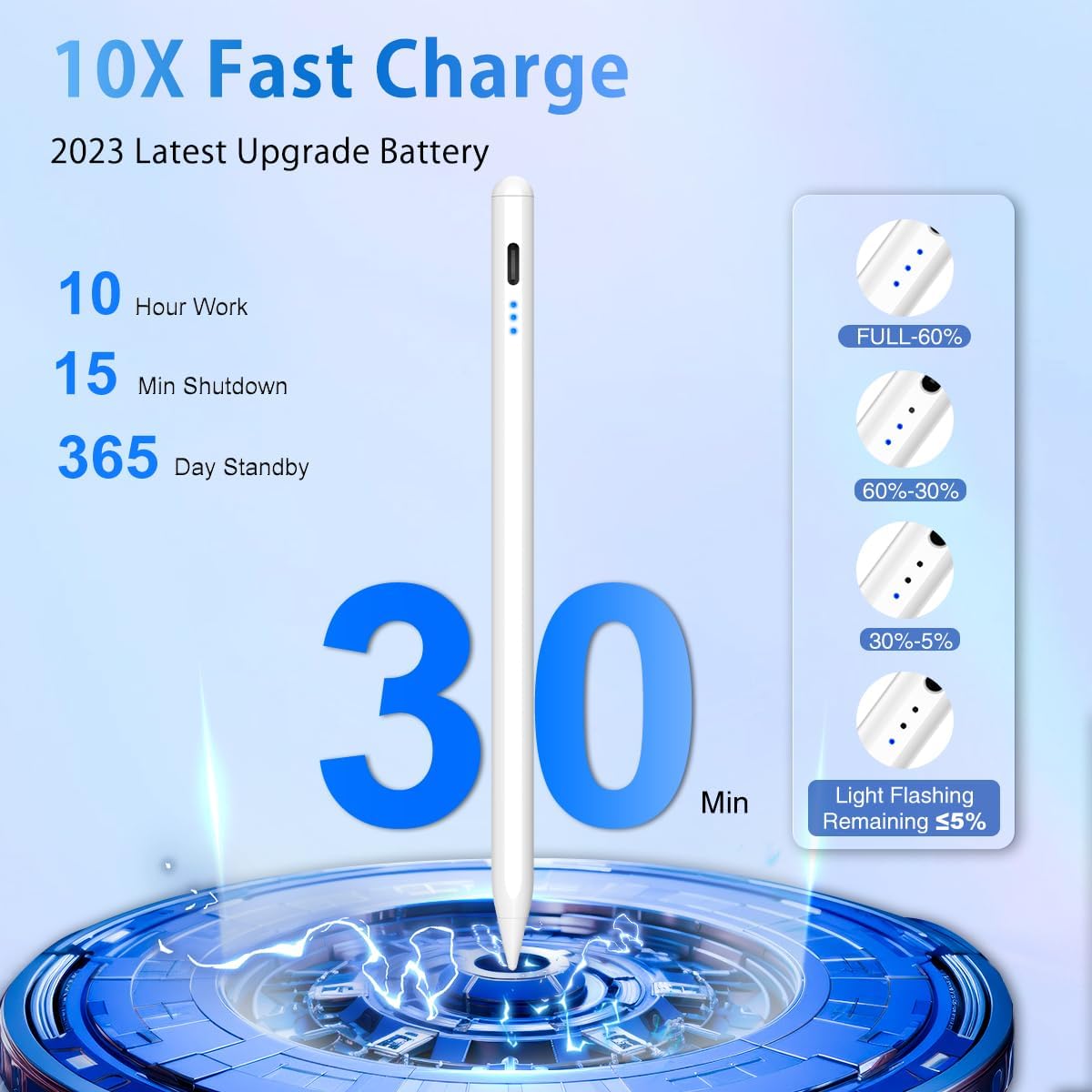 Thumbnail 2 de CAMPEXON Pencil für iPad A16 (2018–2025) mit Tilt & Palm Rejection – Stylus mit Schnellladung