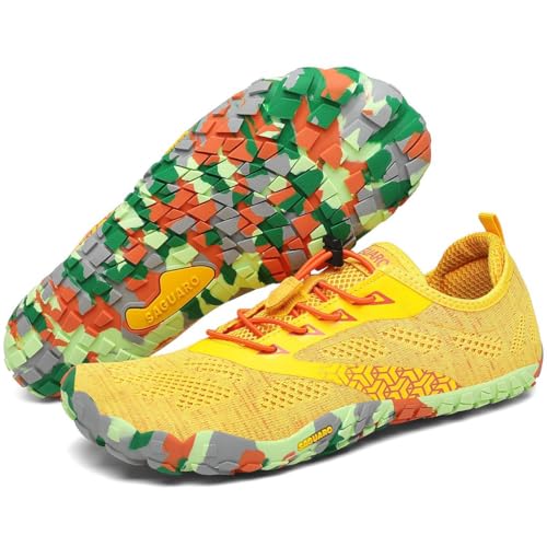 Detalle de SAGUARO Zapatillas Barefoot para Hombre/Mujer - Minimalistas, Zero Drop, Antideslizantes (Amarillo, 38 EU)