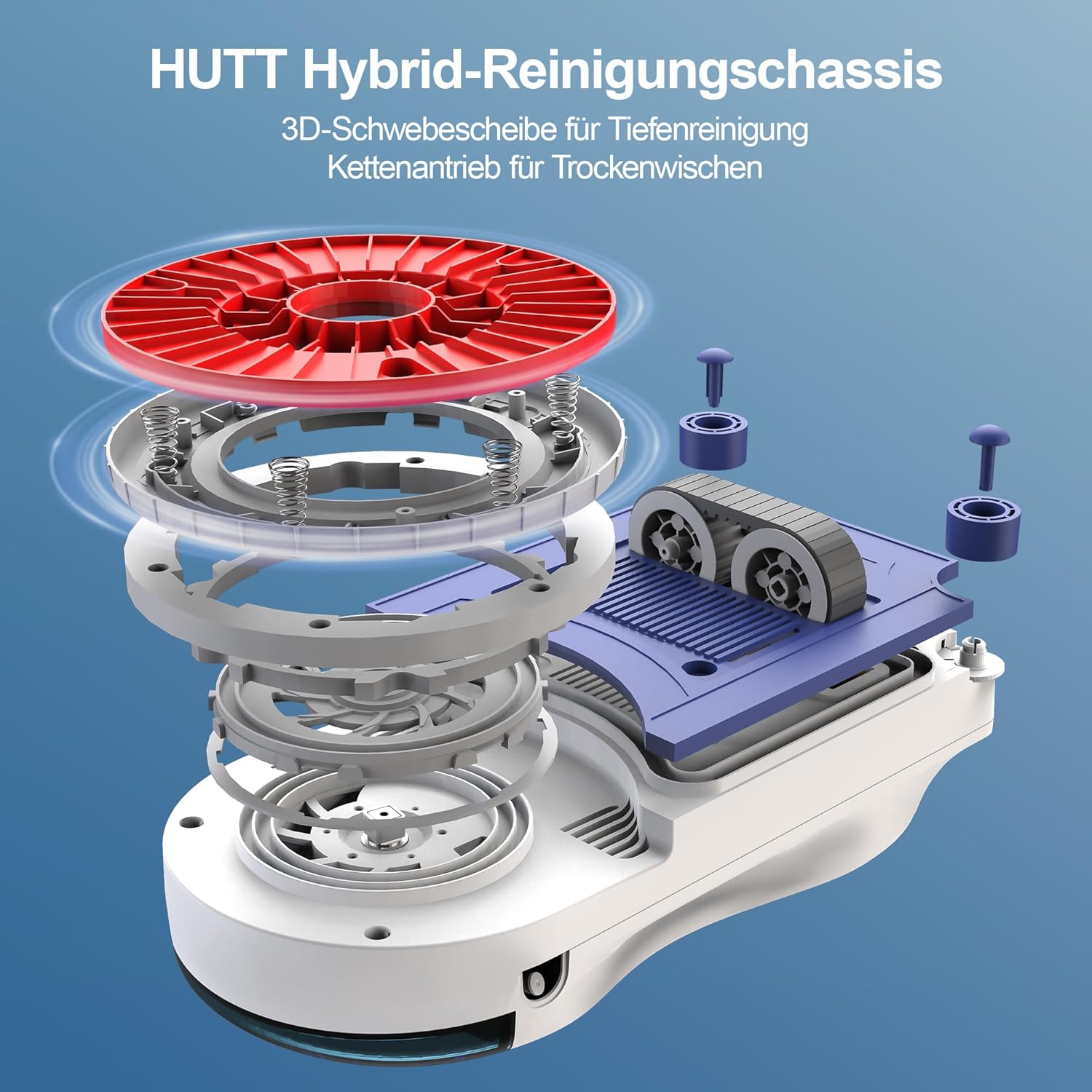 Detalle de Hutt R10 Fensterputzroboter – Hybrid Nass-Trocken Reinigung mit Dual-Drive