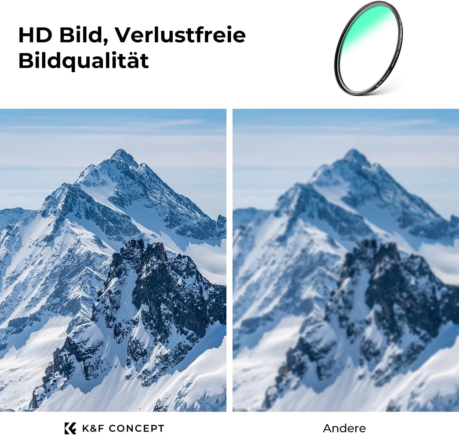 Thumbnail 5 de K&F CONCEPT Ultra-niedrige Reflexion UV Filter 62mm