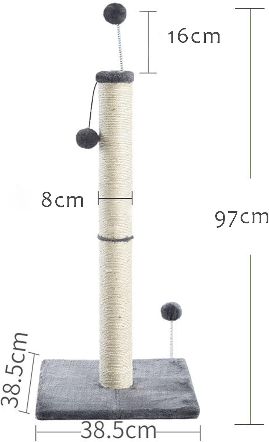 Detalle 2 de Kratzsäule für Katzen 97 cm XXL Sisal