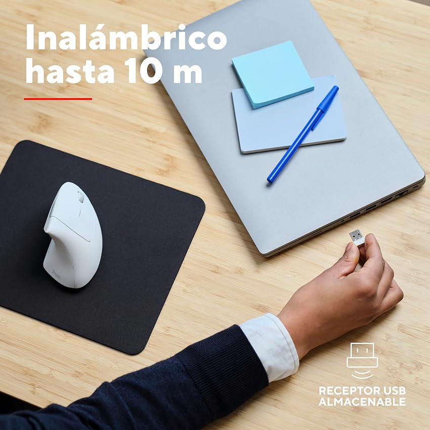 Detalle 2 de Trust Verto Ratón ergonómico 10 metros