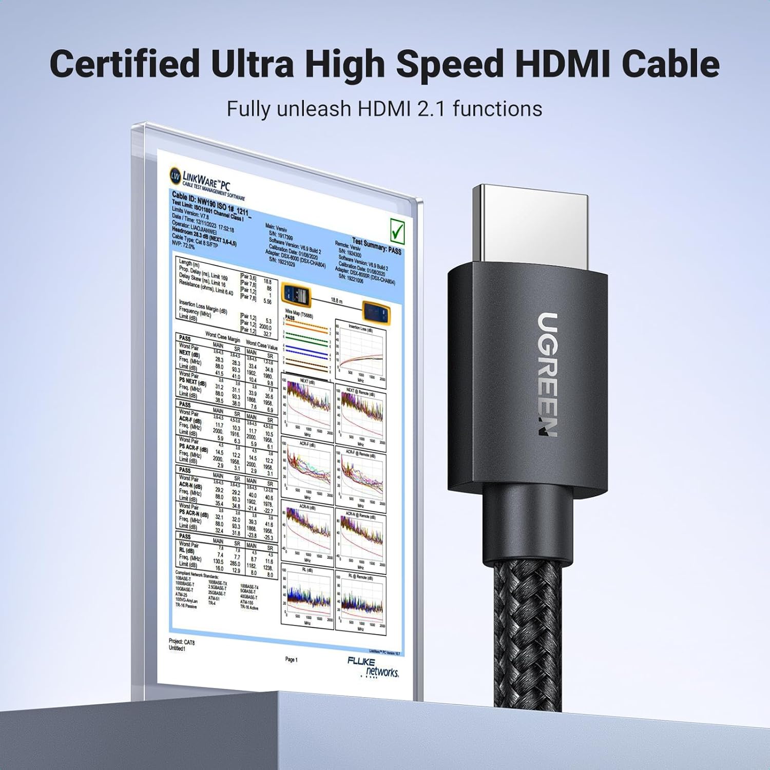 Thumbnail 1 de UGREEN 10K 8K 60Hz Câble HDMI 2.1 Certifié – Ultra Haute Vitesse 48 Gbps, eARC et VRR