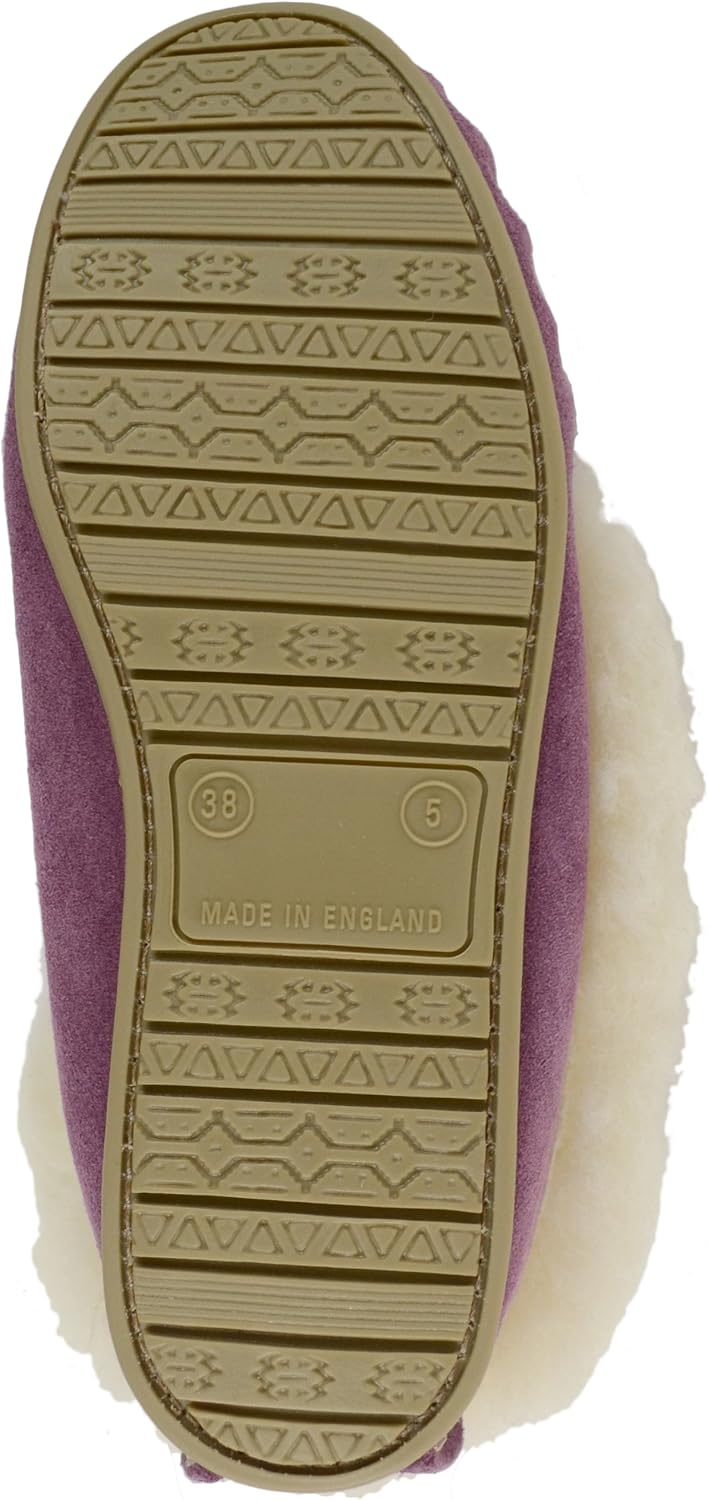 Thumbnail 6 de SNUGRUGS Ladies Beige/Camel Suede Moccasin Slippers with Wool Lining