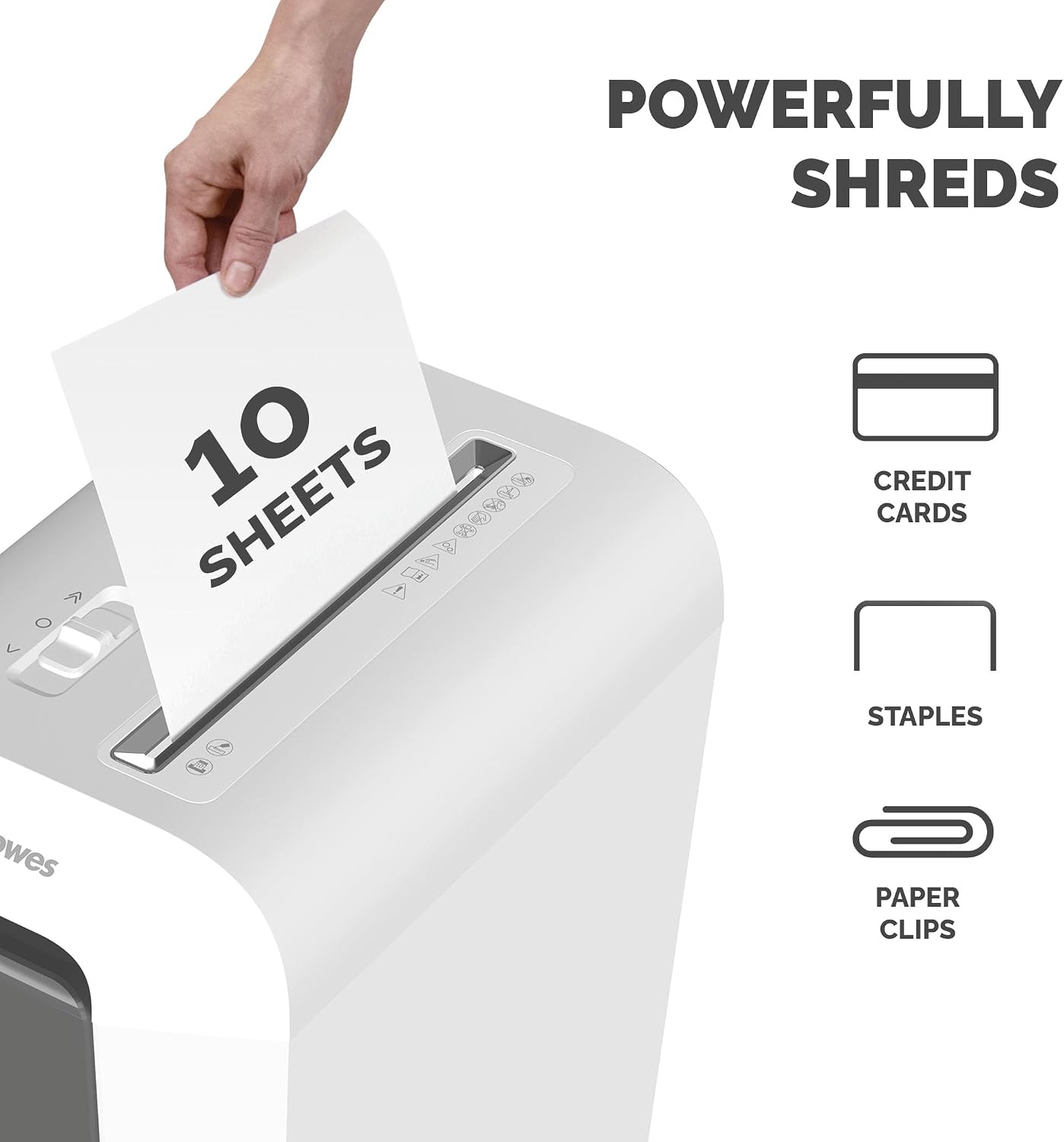 Detalle de Fellowes Powershred LX65: High-Security 10-Sheet Cross-Cut Shredder for Home Office