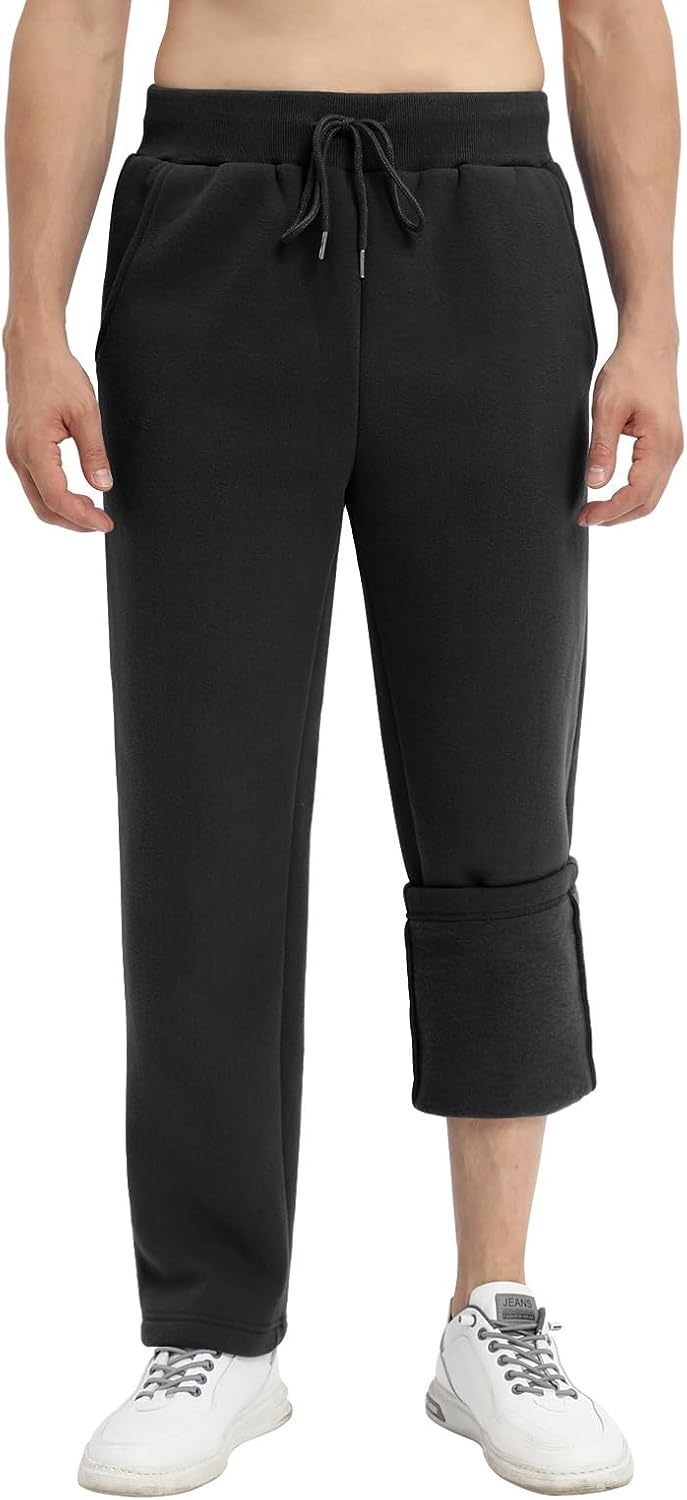 Detalle de TOMEEK Tracksuit Bottoms Men fleece-lined joggers