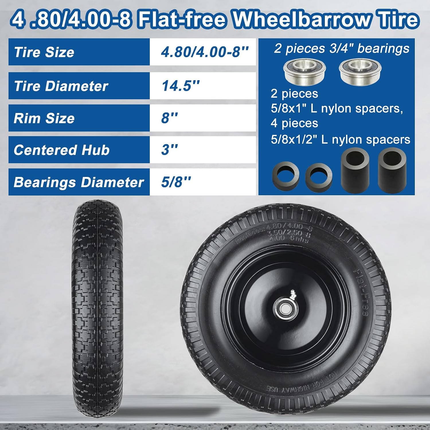 Thumbnail 2 de Cubesprings Wheelbarrow Tire, Polyurethane Foam