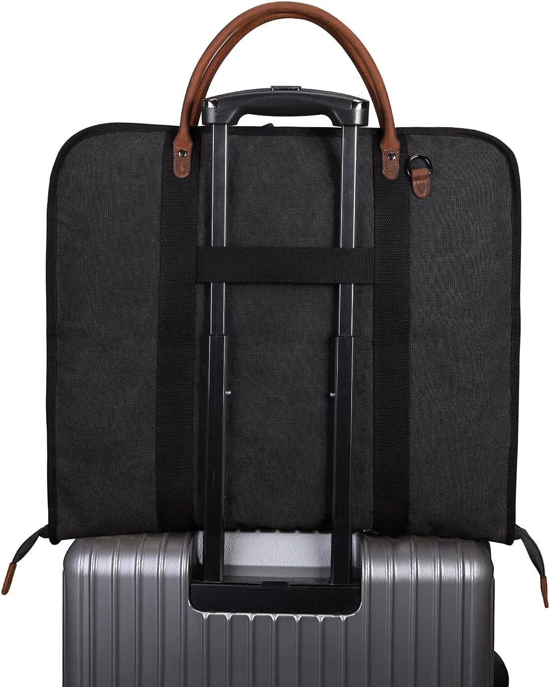 Detalle de S-Zone Canvas Leather Business Travel Handbag (Men’s & Women’s) – Black-1, L, Vintage
