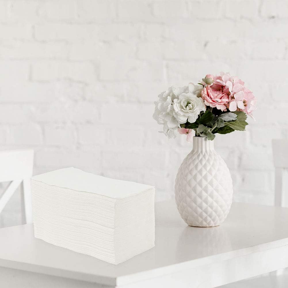 Thumbnail 5 de VPlus 400 Pack Guest Towels Disposable Dinner Napkins (White) — Premium 3-Layer Party Napkins