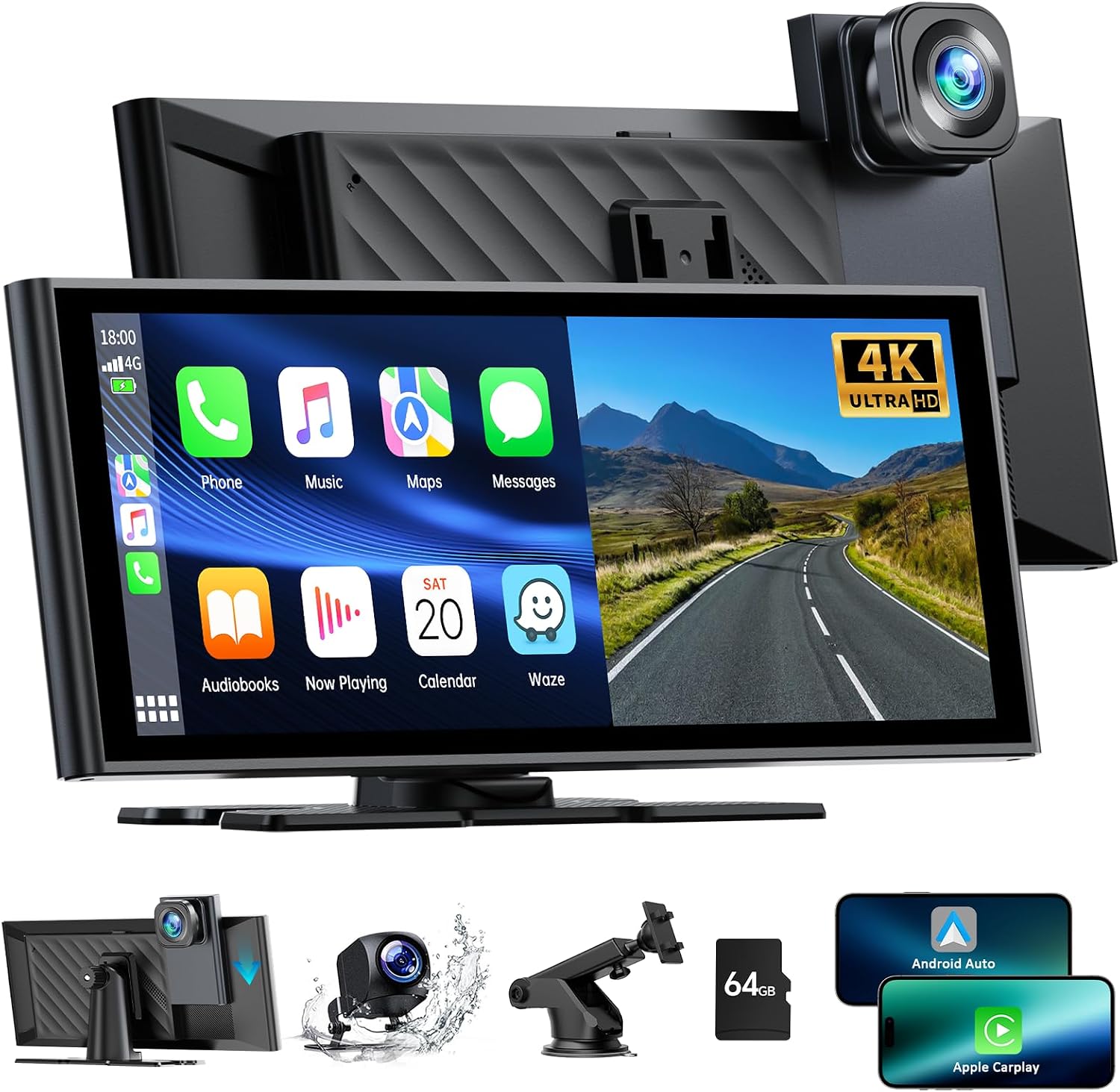 Detalle de Autoradio portatile 9,26" con CarPlay e Android Auto