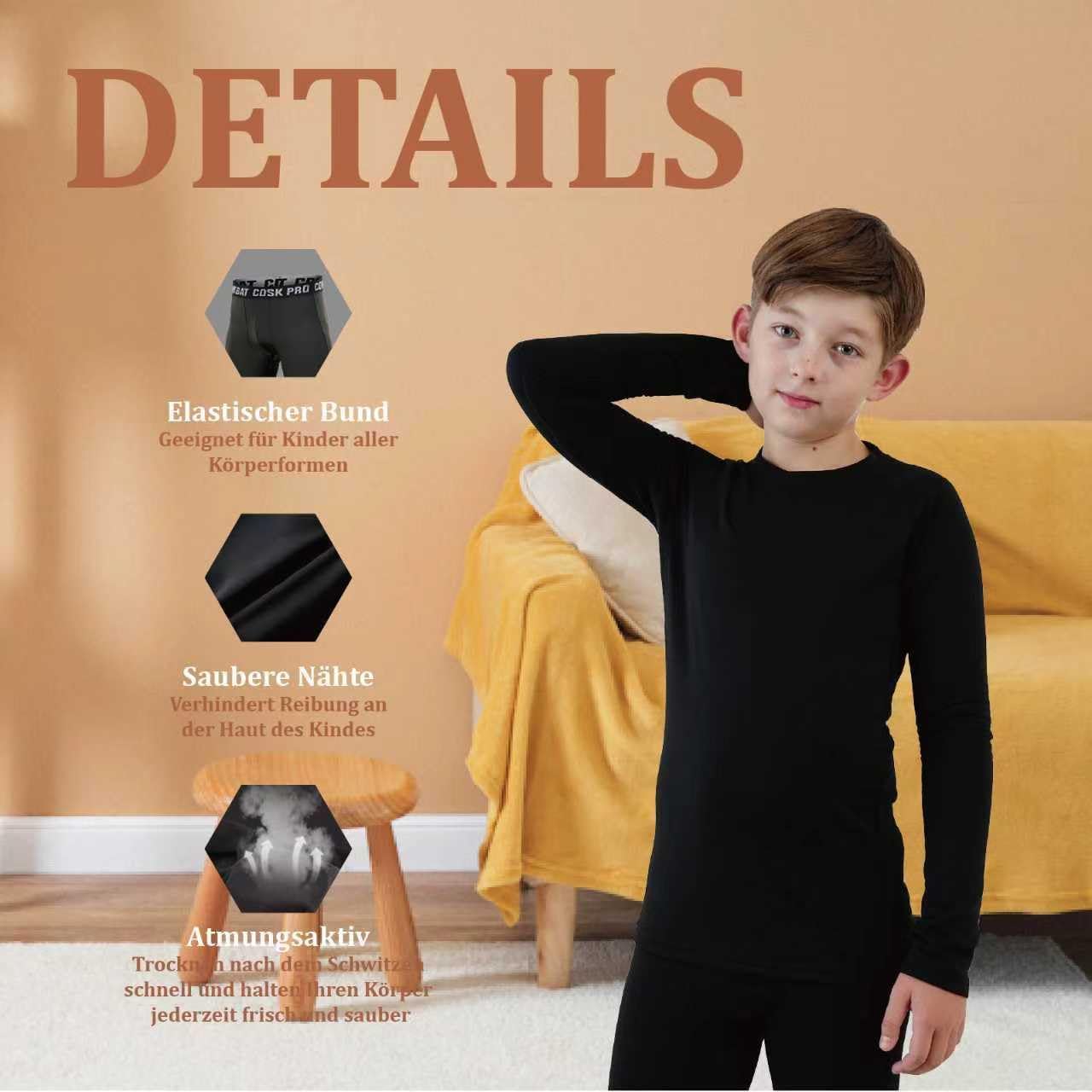 Detalle 2 de Florvae Thermounterwäsche Kinder Fleece, 90 %