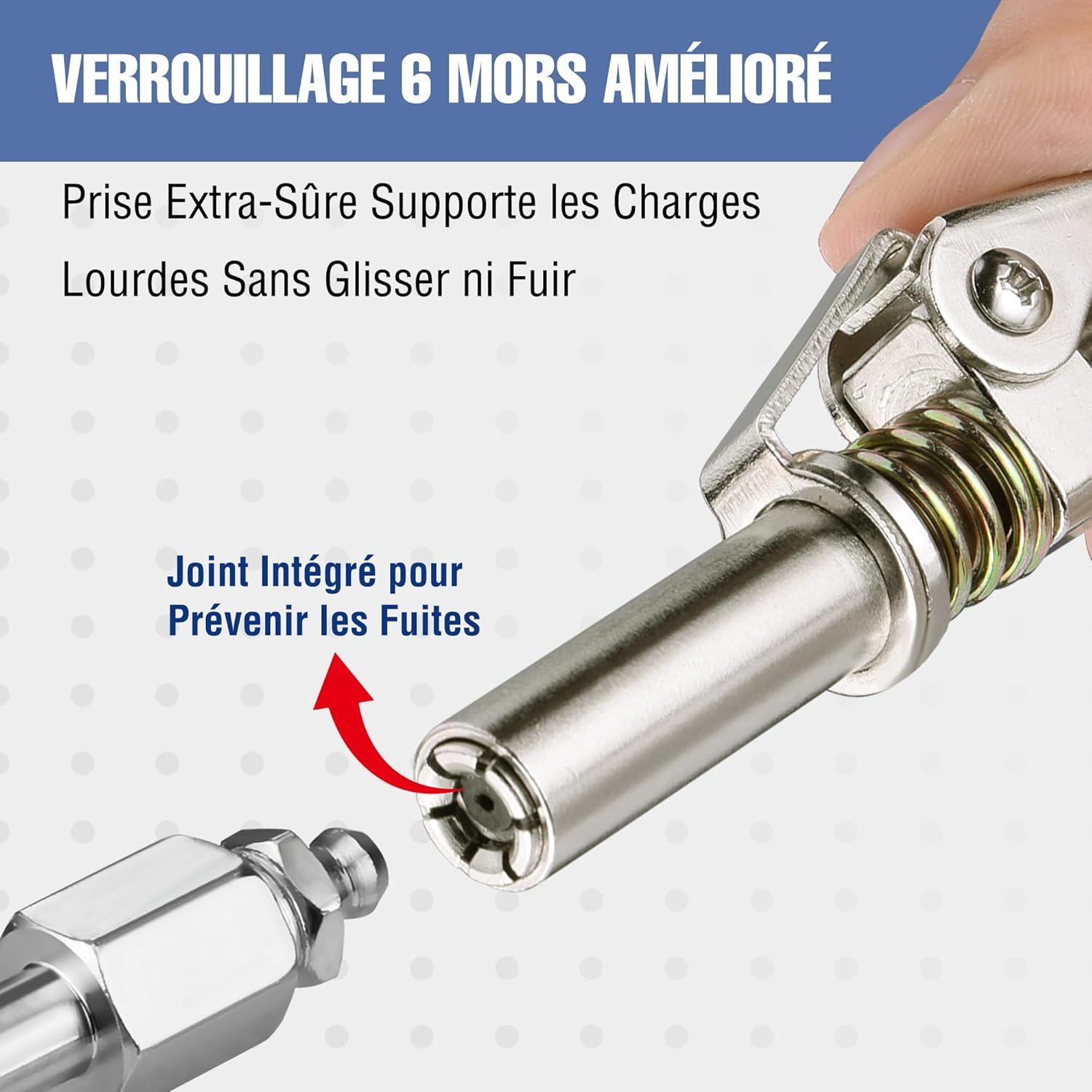 Thumbnail 3 de WORKPRO Coupleur pistolet à graisse 10000 PSI