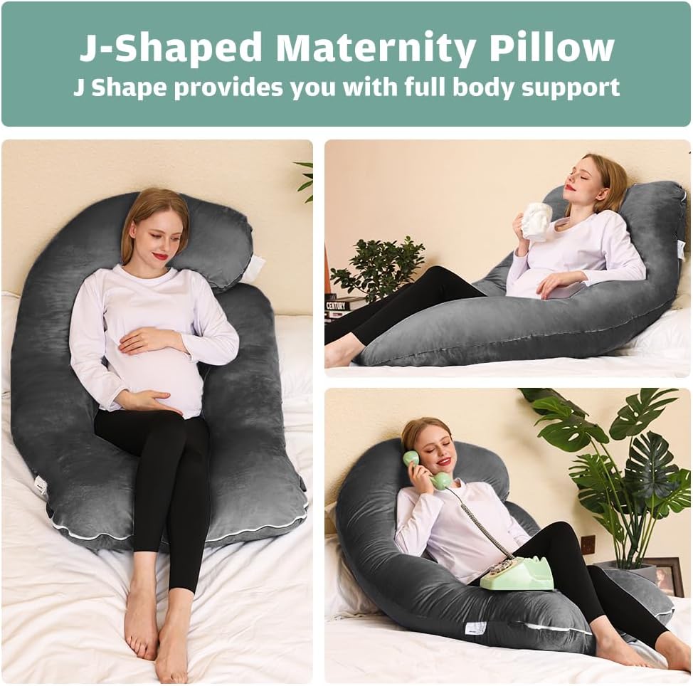 Thumbnail 3 de Chilling Home 55-Inch J-Shaped Pregnancy Pillow for Sleeping