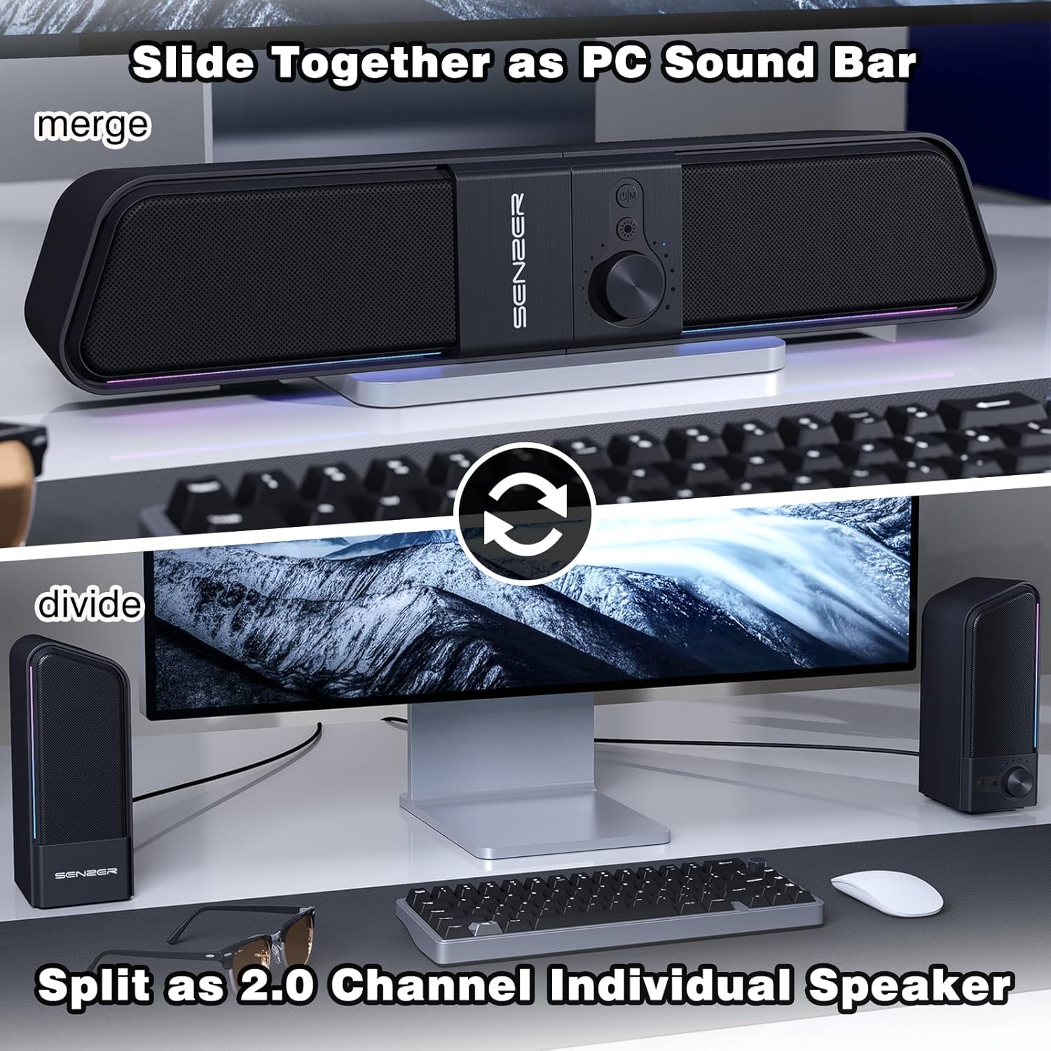 Thumbnail 1 de SENZER CS20 PC Lautsprecher USB Bluetooth