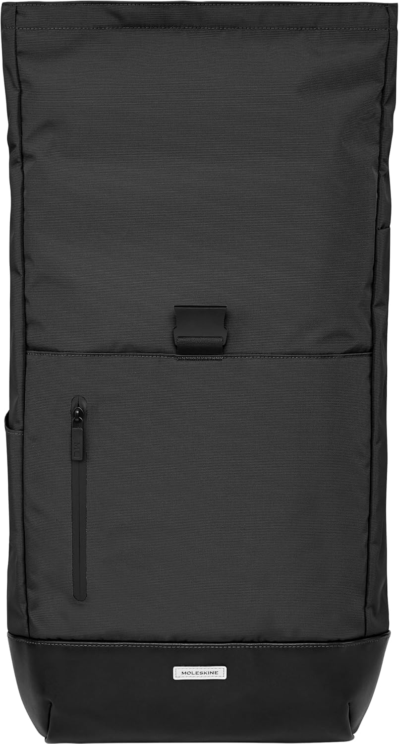 Detalle 2 de Moleskine Sac à Dos Enroulé Collection Metro – sac à dos pour ordinateur jusqu’à 15 pouces, noir