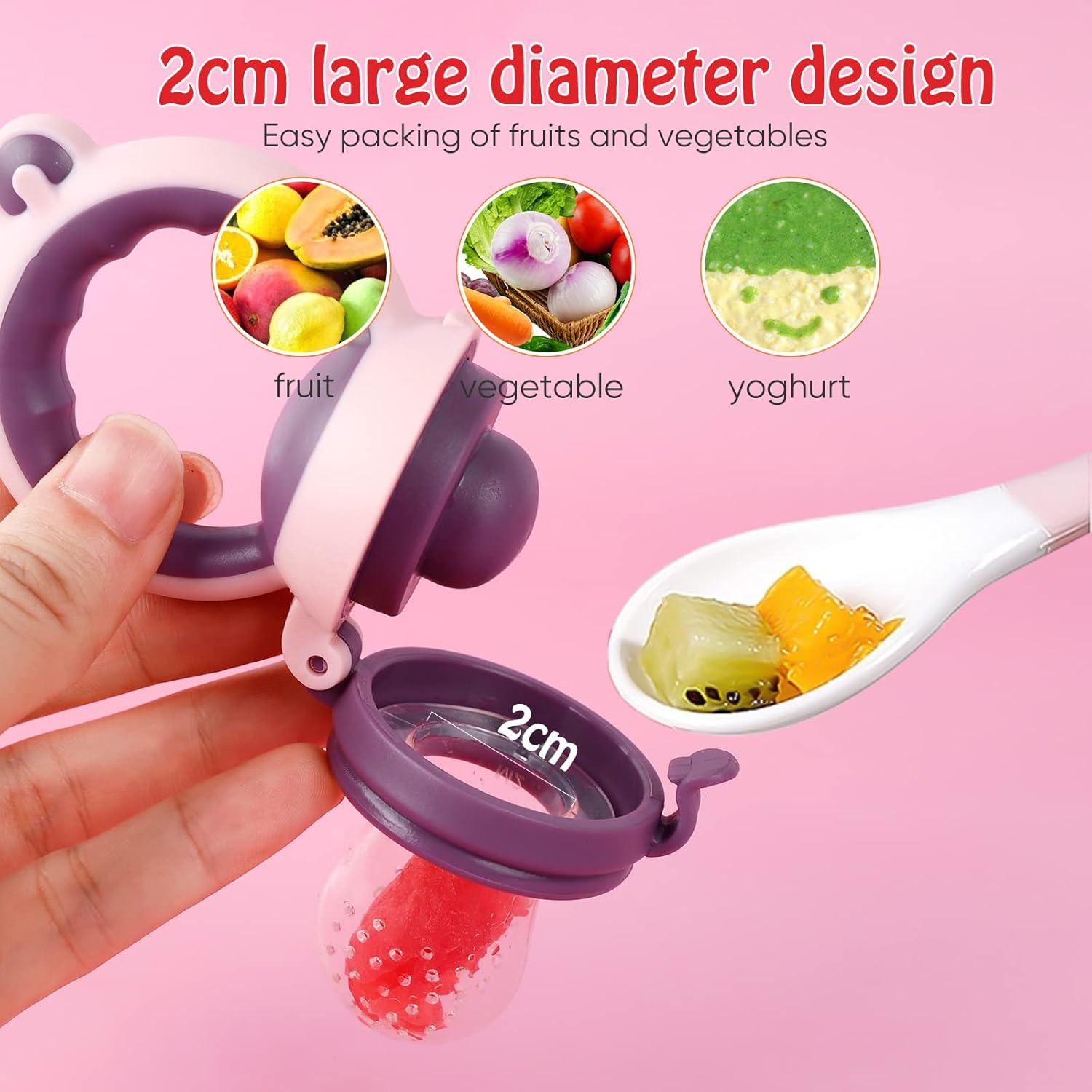 Thumbnail 6 de HAOBAOBEI Baby Solids/Frozen Fruit Feeder Pacifier & Teether Toy (2-Pack) for 4M+