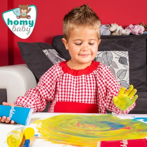 Detalle de HOMYBABY Babi Escolar Infantil 4-5 años (110 cm): bata unisex con puños elásticos, bolsillo central y diseño cómodo
