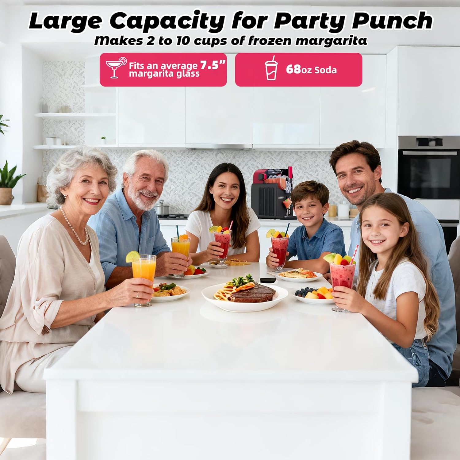 Thumbnail 5 de AAOBOSI Home Slushie Machine (Frozen Drink Maker) with Cookbook, 6 Presets, Auto Cleaning