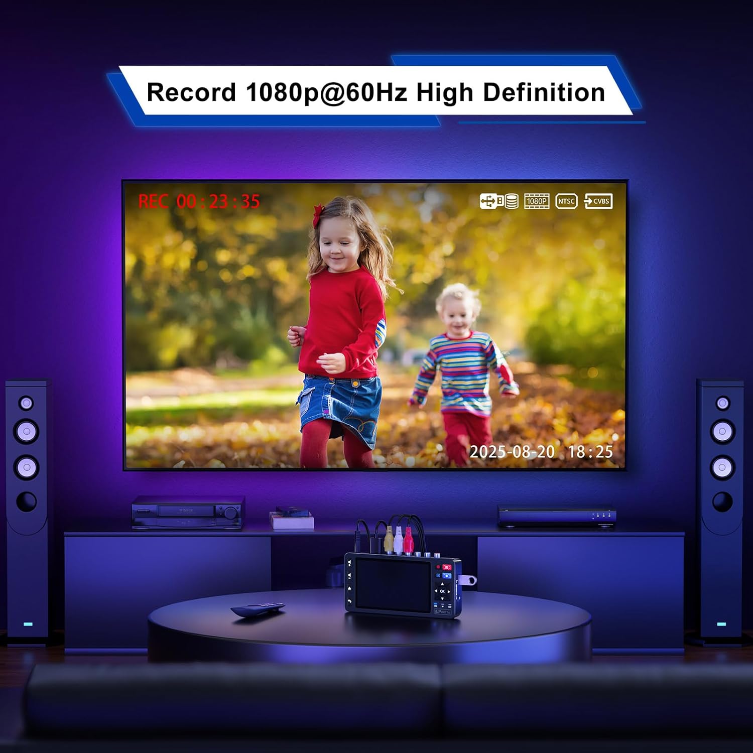 Thumbnail 2 de PORTTA VD22P VHS to Digital Converter with 5-inch HD Screen (VCR/VHS/Hi8/Mini DV to MP4)