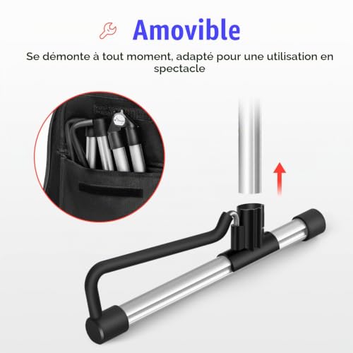 Detalle 2 de Support de guitare Donner réglable et pliable – robuste, polyvalent et élégant
