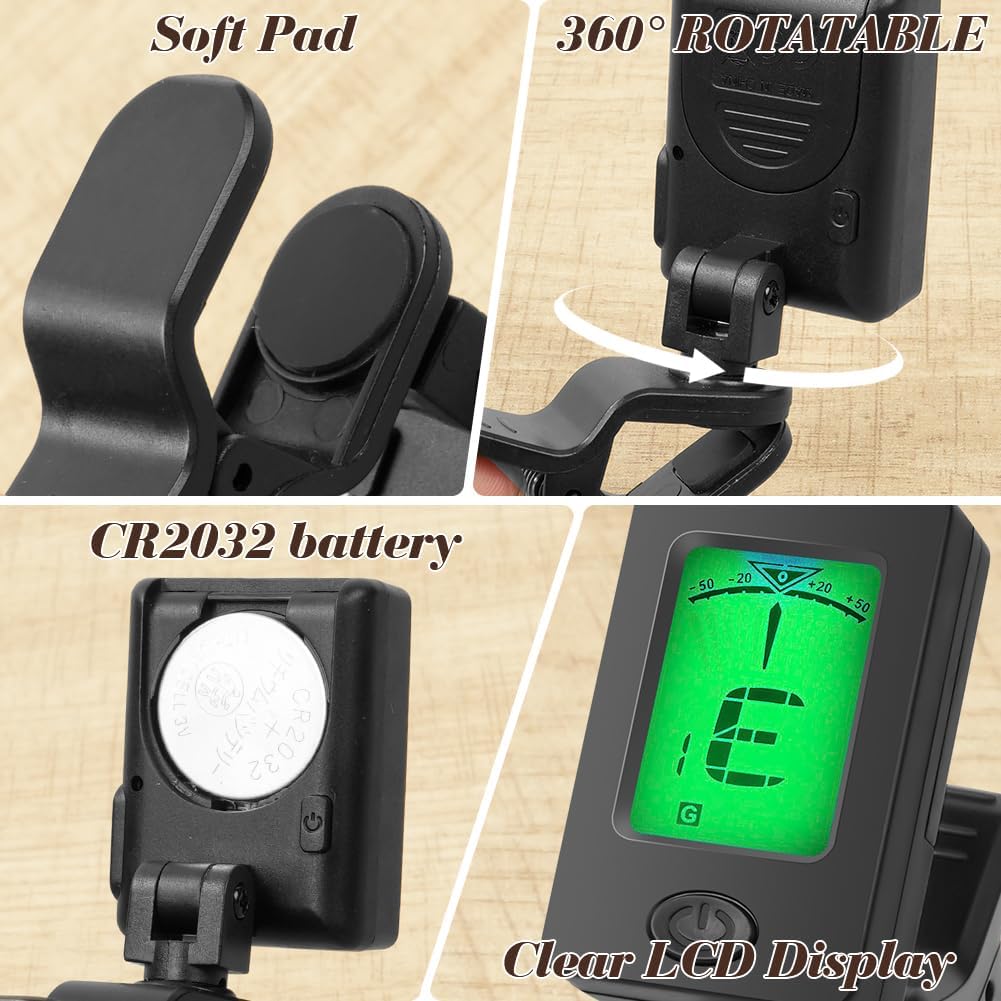 Detalle 1 de AOMIG C2-QX-B240826-FBA chromatisch stemapparaat voor gitaar en viool