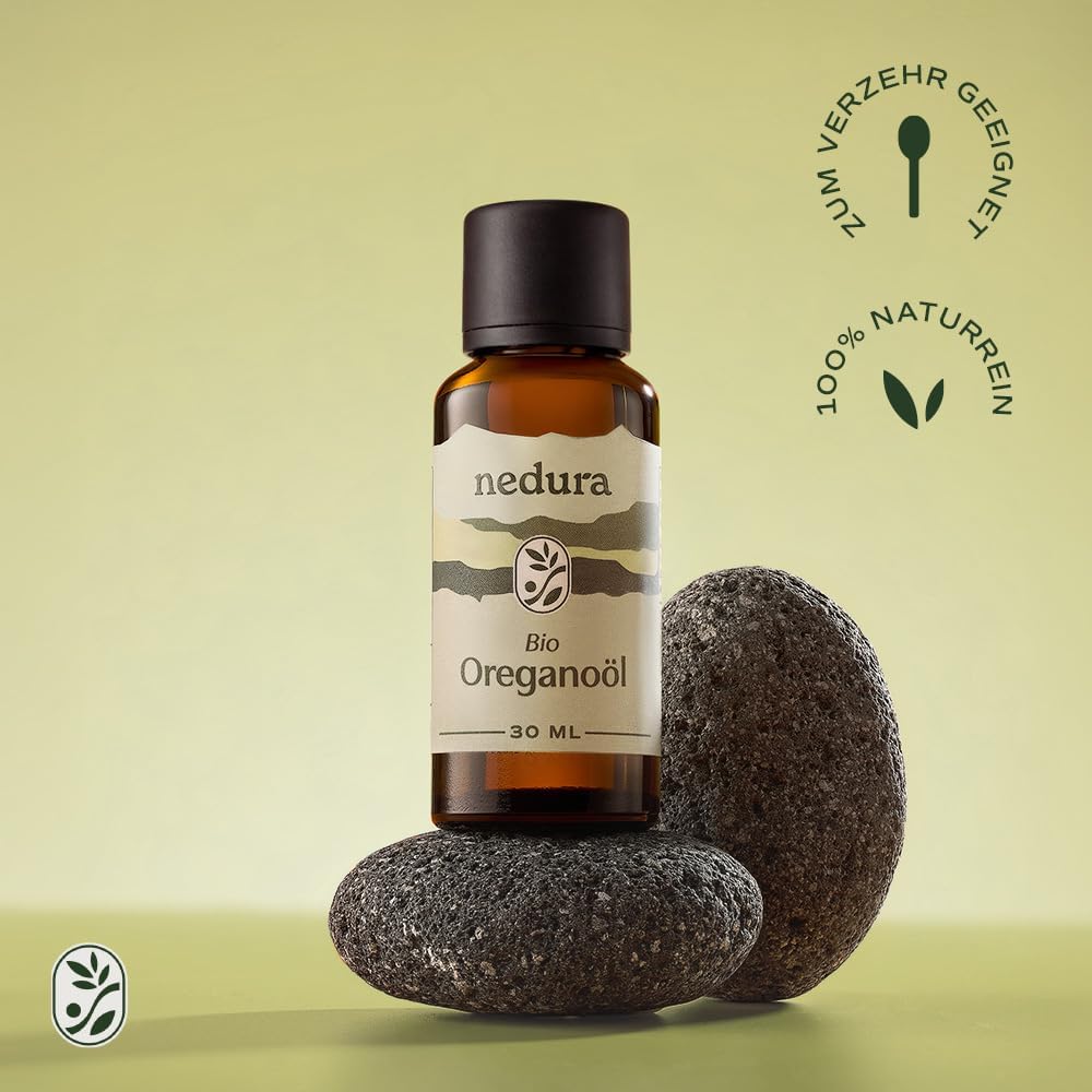 Thumbnail 4 de nedura® BIO Oregano Öl (100% Naturreines Oreganoöl) +82% Carvacrol, Lebensmittelqualität, 30 ml