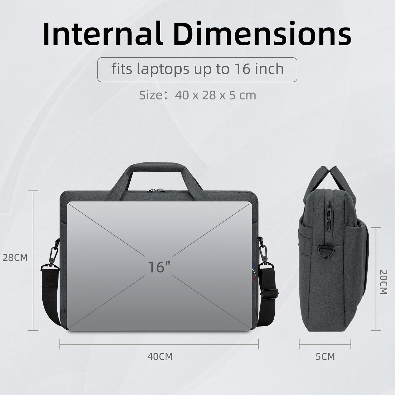 Detalle de Jooeer Laptop Bag Case 15.6–16 Inch Briefcase: Practical Polyester Messenger for Work & Travel