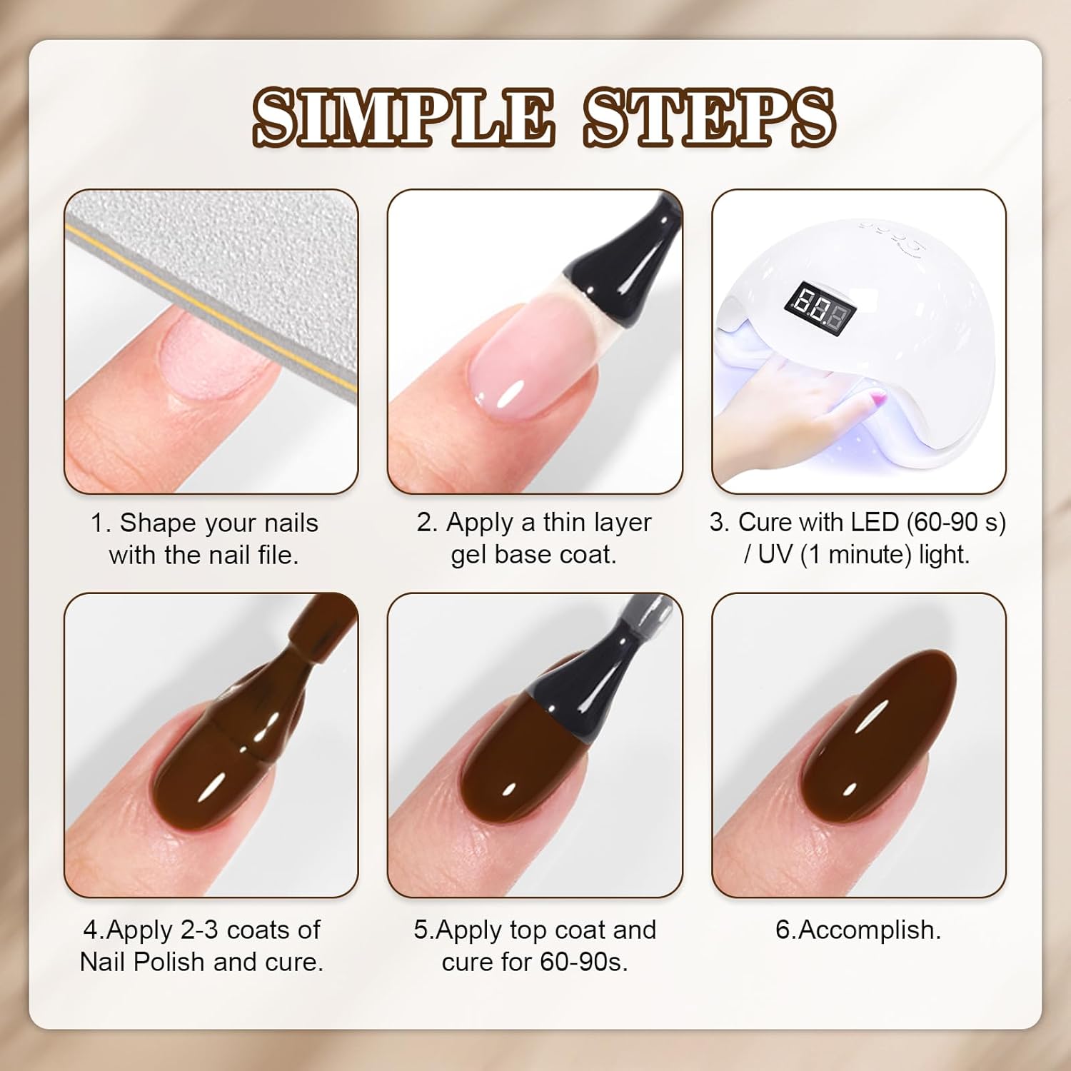 Thumbnail 4 de YSUVIN UV-Nagellack Rot – 6er-Set mit Soak-Off UV Gel Polish (8 ml je Farbe)