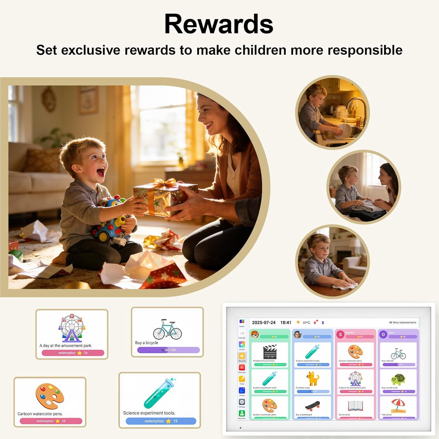 Thumbnail 2 de Linkdaze Digital Calendar 15.6" Smart Wall Planner with Interactive Touchscreen, 64GB Photo Frame (Smart Calendar) — White