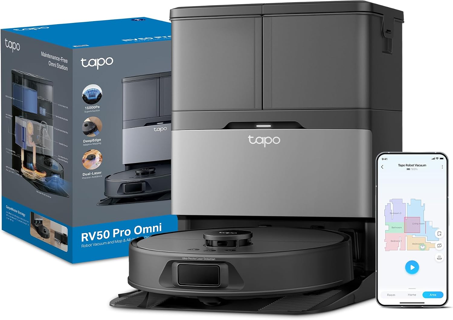 Detalle de Tapo RV50 Pro Omni 15000Pa Robot Vacuum