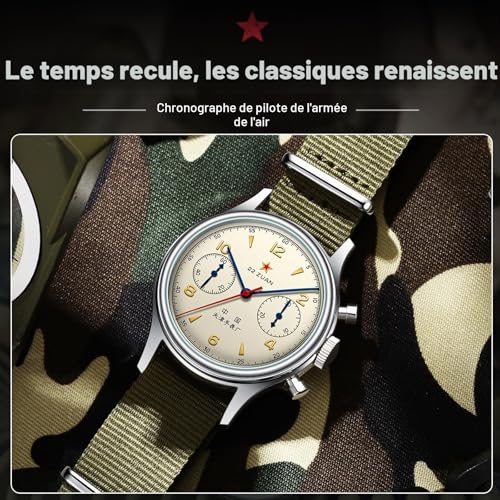 Thumbnail 7 de Seagull 1963 International Edition - Montre pilote chronographe ST1901, 37,4 mm, remontage manuel