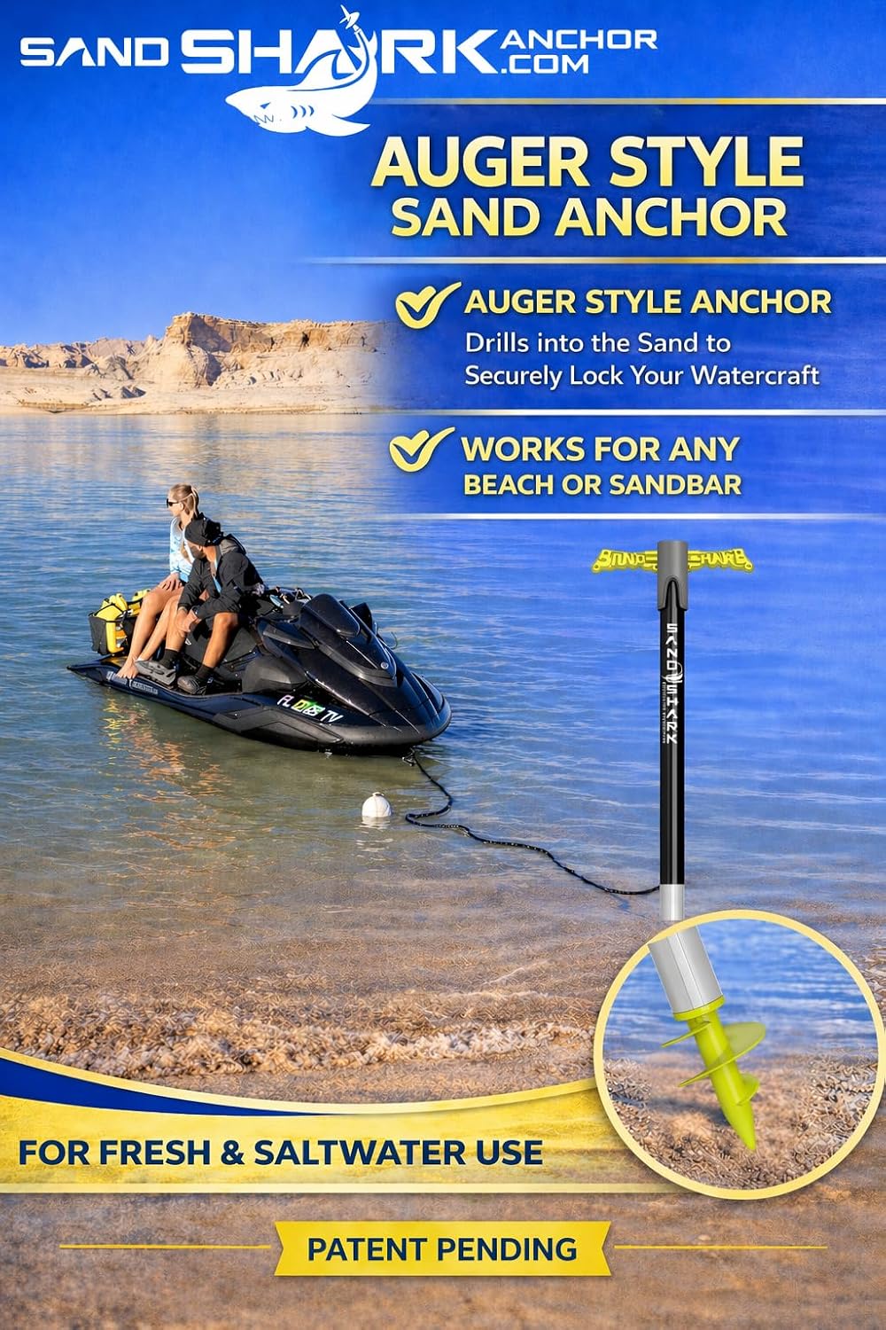 Detalle de SandShark Supersport 3.0 Shallow Water Anchor for PWC & Pontoon Boats