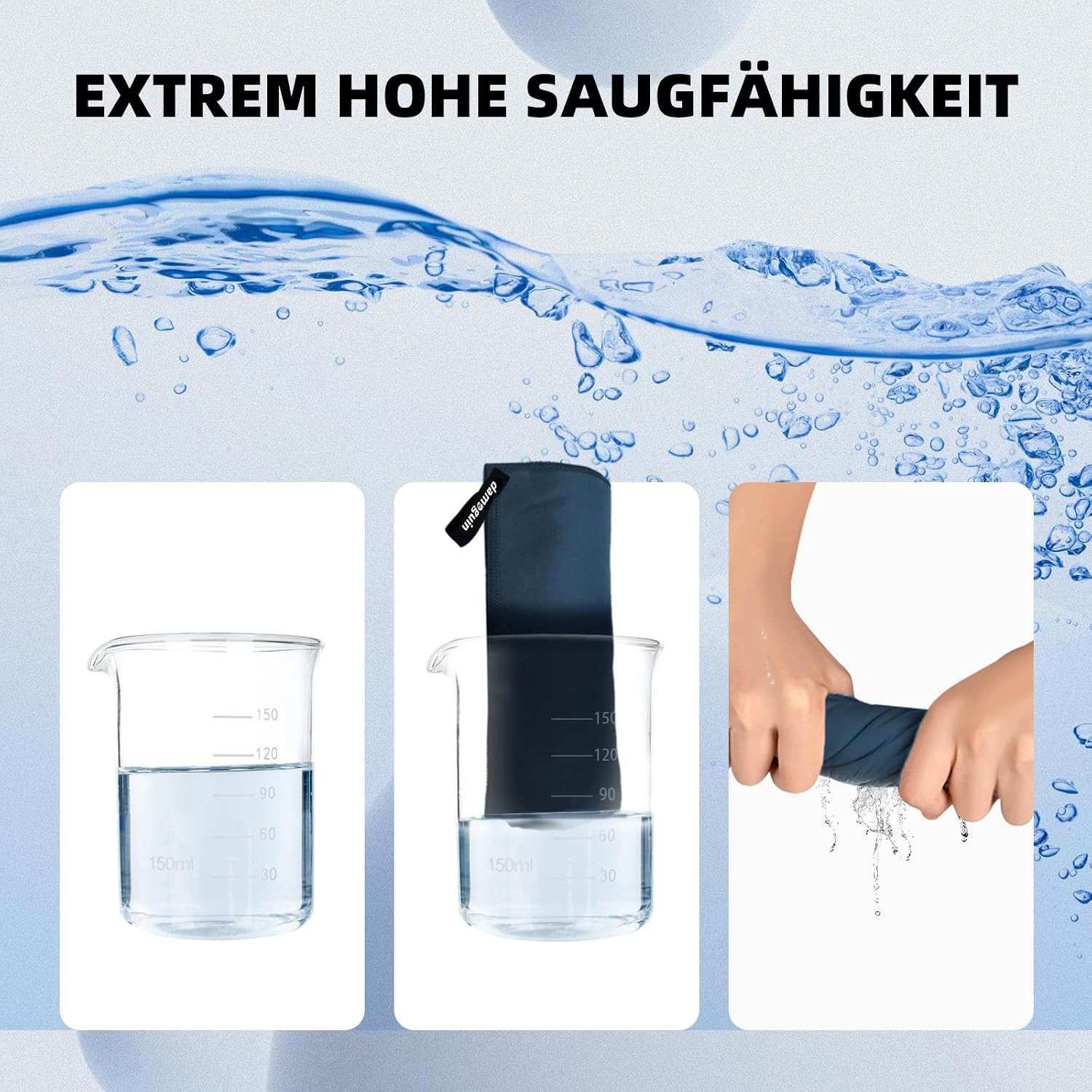 Thumbnail 5 de damoguin Mikrofaser Handtuch 3er-Set 180x80cm