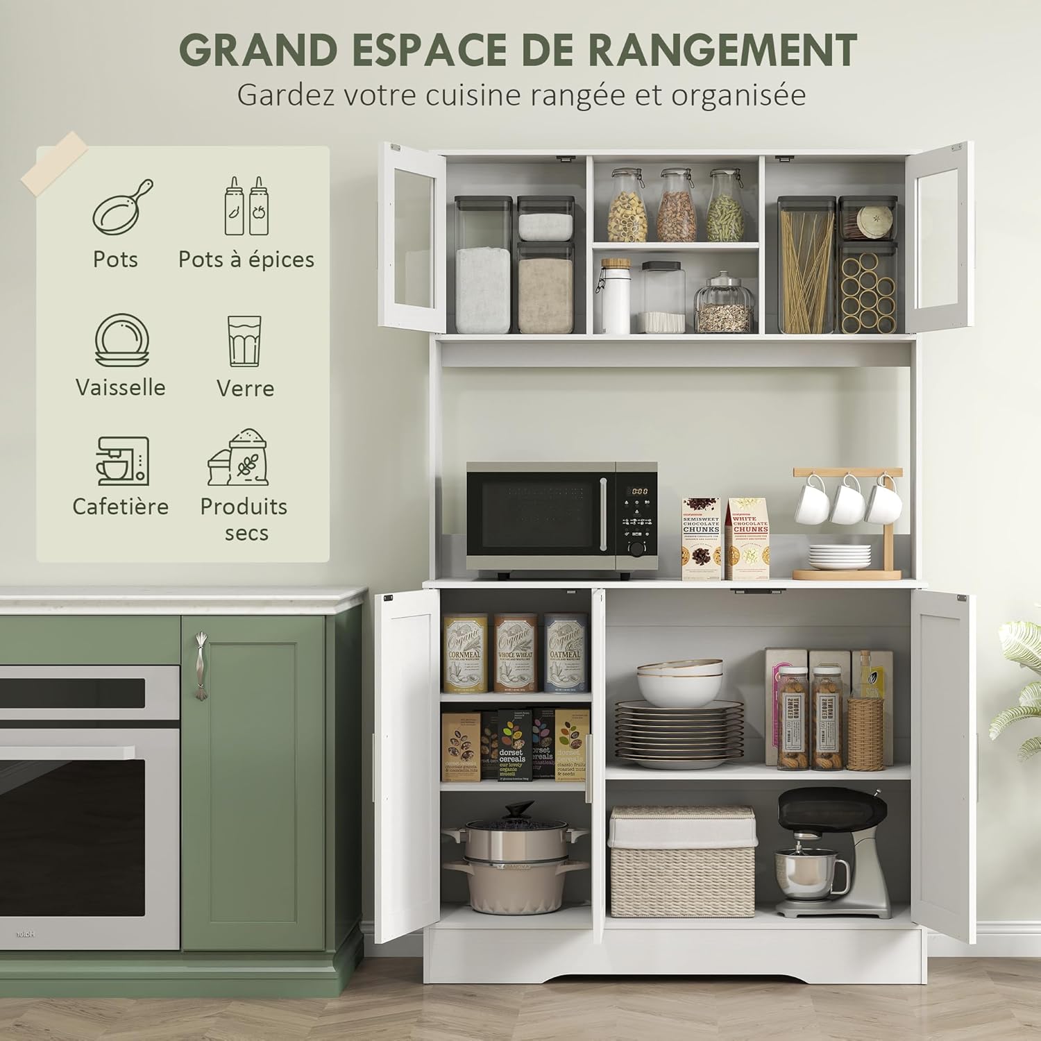 Thumbnail 3 de HOMCOM Armoire de Cuisine 108 x 35 x 180 cm