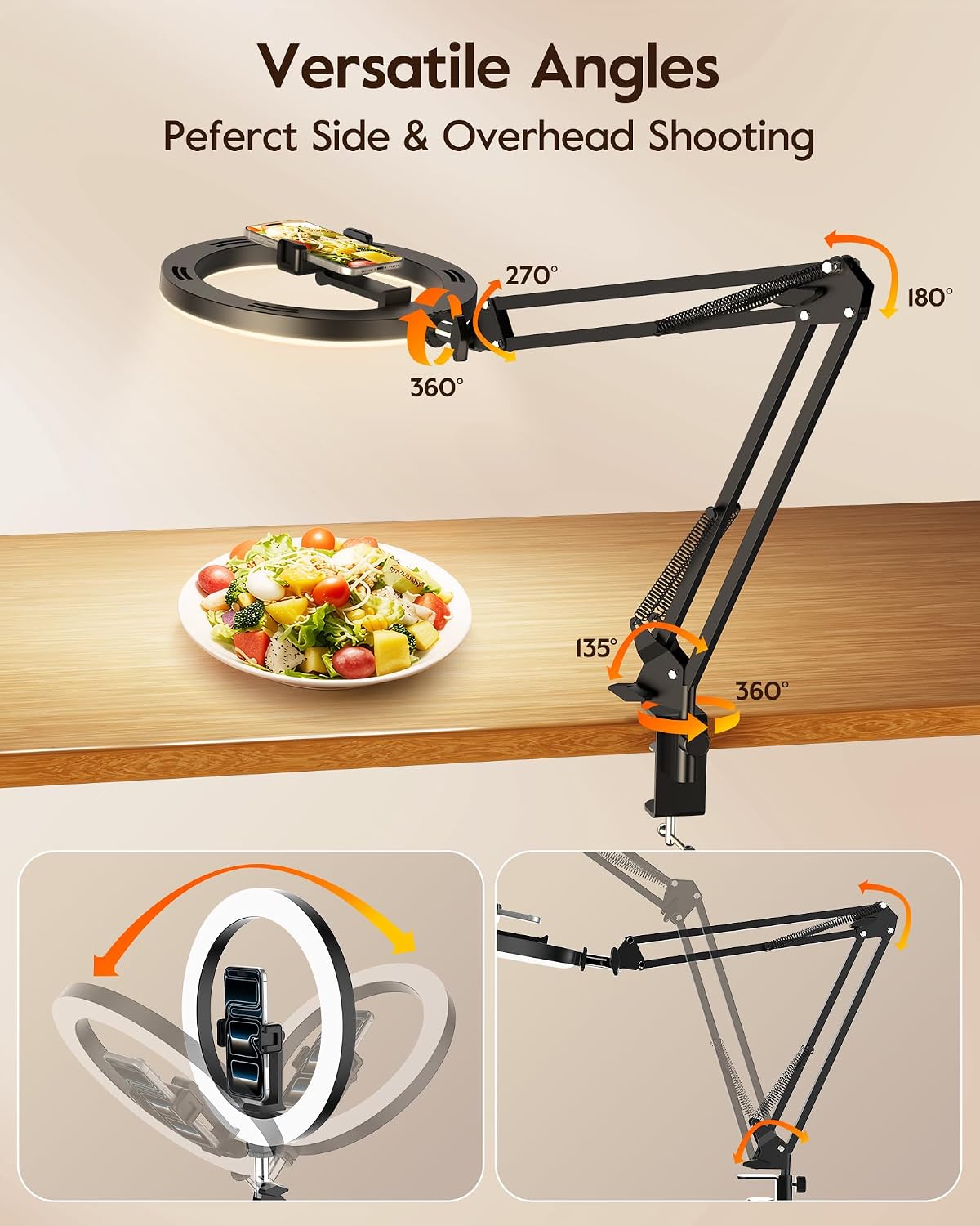 Thumbnail 2 de Overhead Phone Mount 10" LED Ring Light
