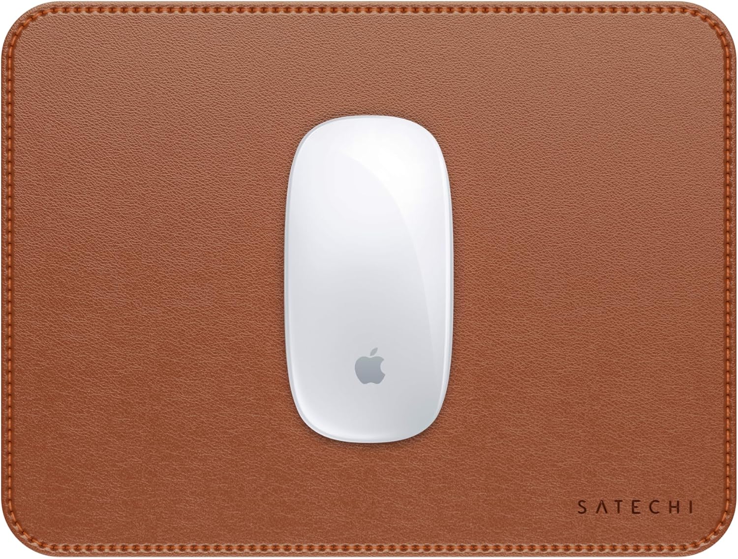 Satechi Tappetino Mouse 25 x 19 cm in PU marrone, reversibile e resistente ai graffi per ufficio e casa