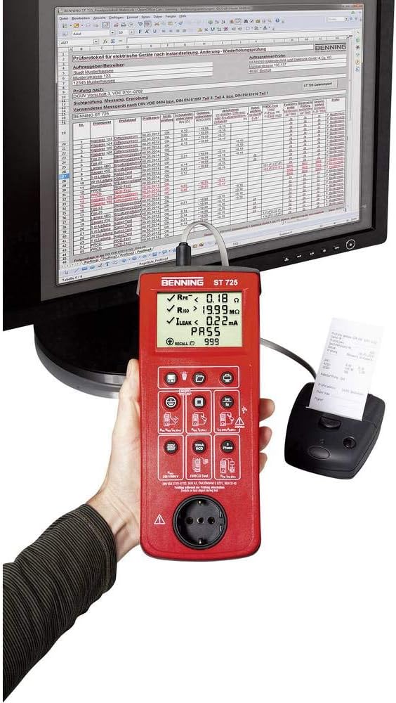 Detalle de BENNING ST 725 50316 – tester urządzeń do kontroli bezpieczeństwa, zasilany bateryjnie