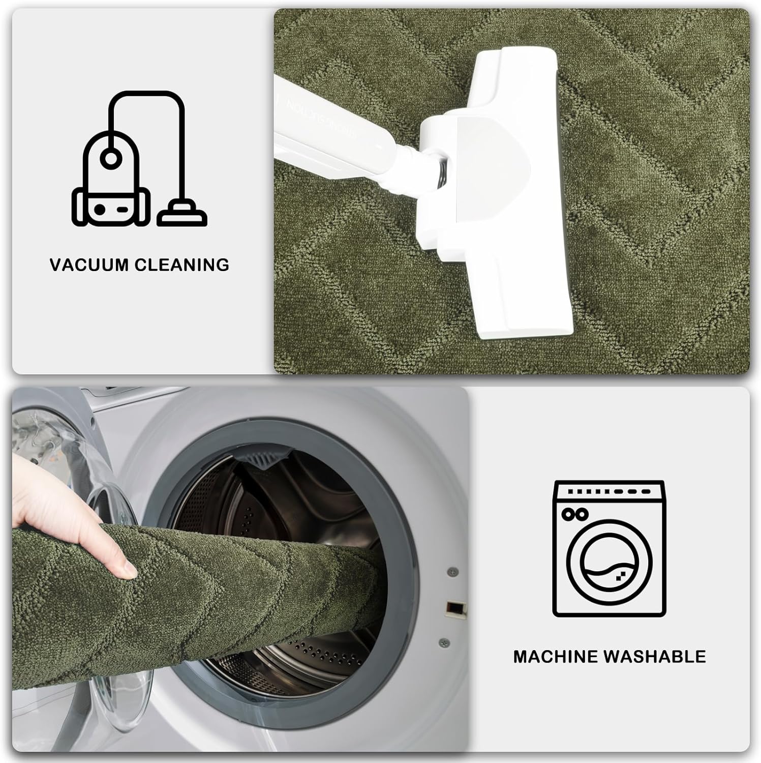 Thumbnail 6 de Purrugs Dirt Trapping Door Mat 34" x 59" — Non-Slip, Machine-Washable Entry Rug for Muddy Shoes & Paws (Sage Green)