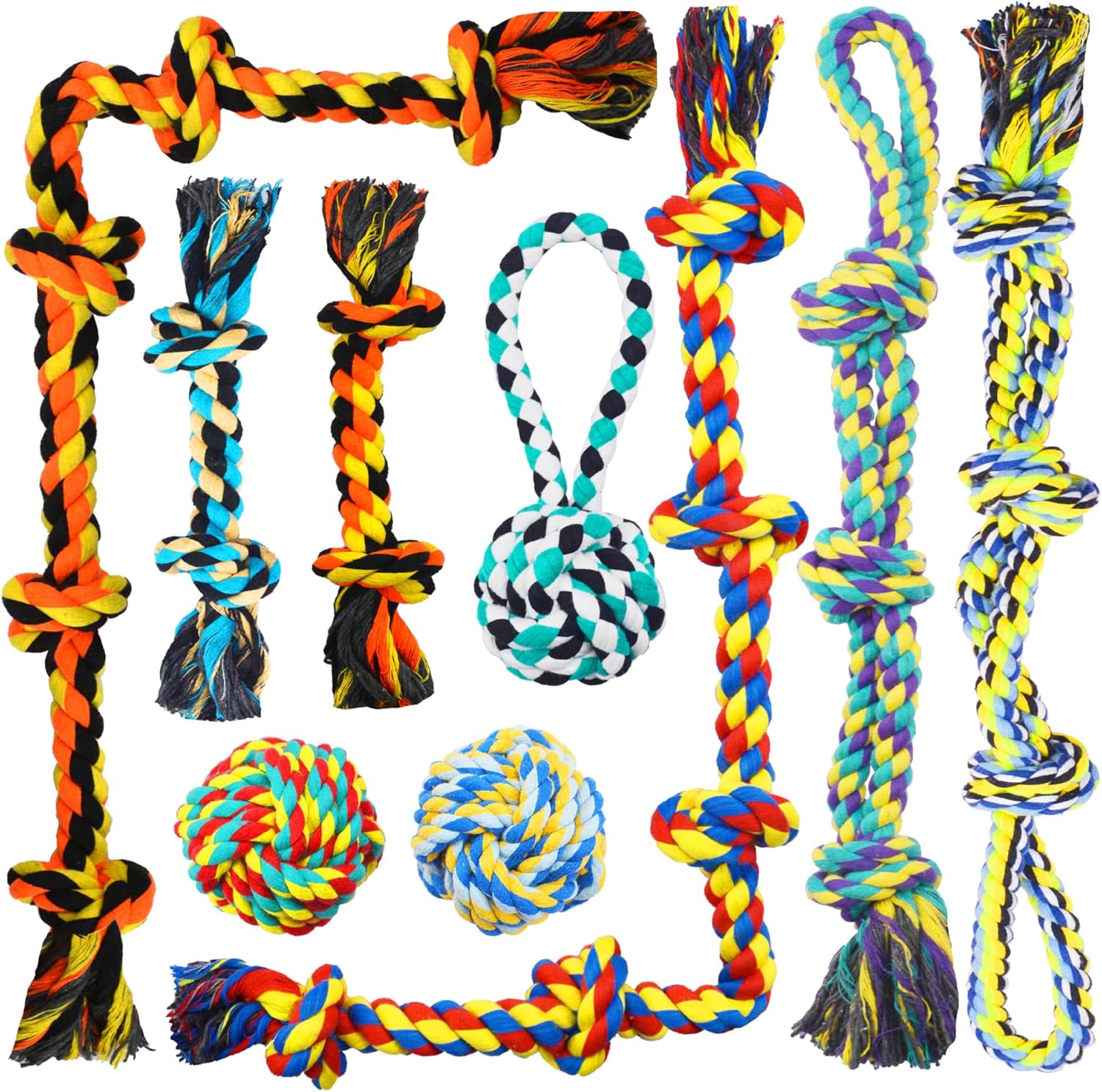 Speedy Panther 9 Pack Large Rope Dog Toys