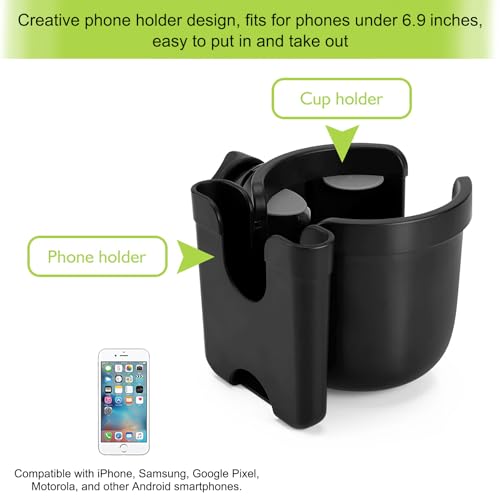 Thumbnail 2 de Accmor Stroller Cup Holder with Phone Holder: 2-in-1 Universal Cup & Phone Mount