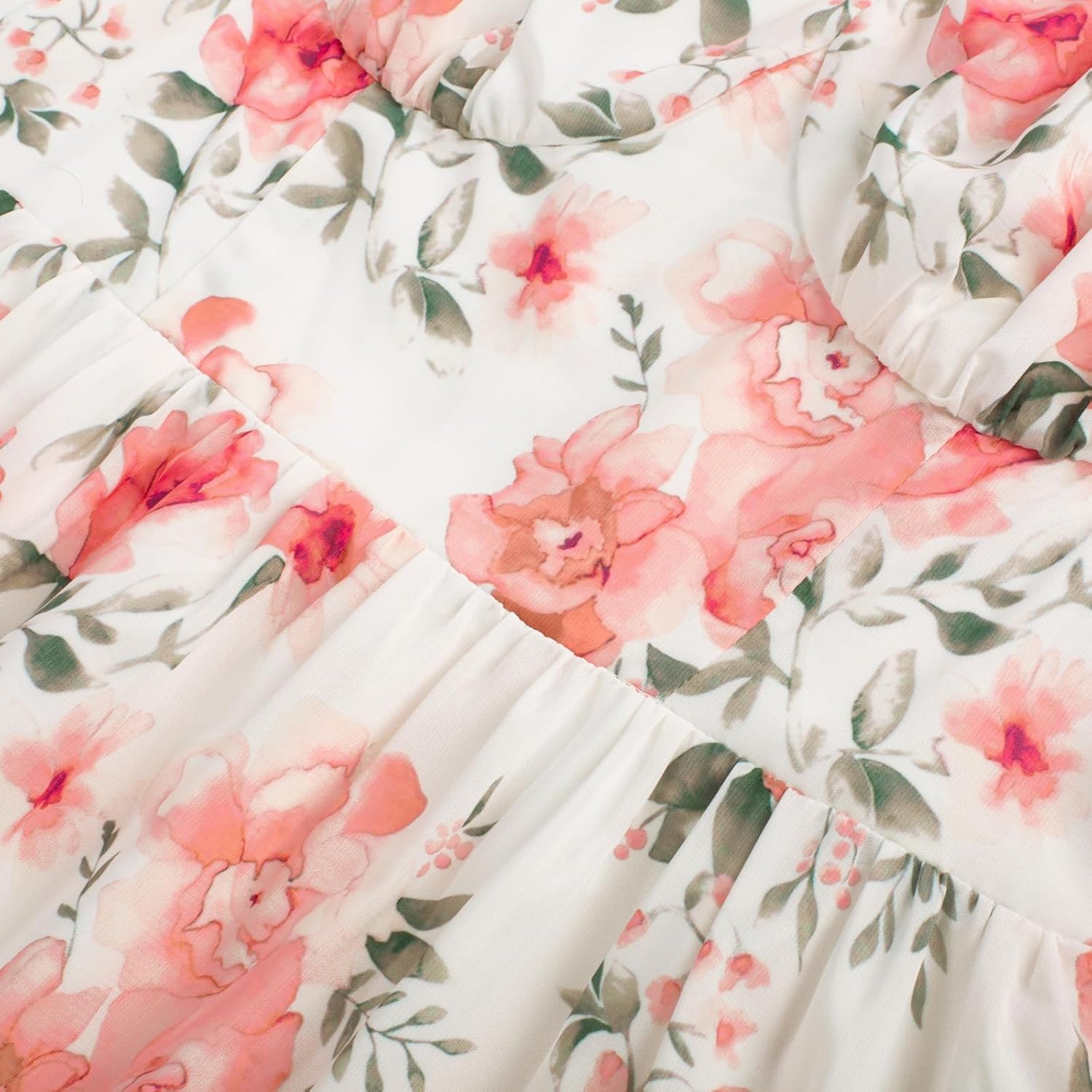Detalle de SCARLET DARKNESS Damen Viktorianisches Blumenkleid mit Puffärmel – A-Linie, Lace-up, sommerliches Korsagenkleid
