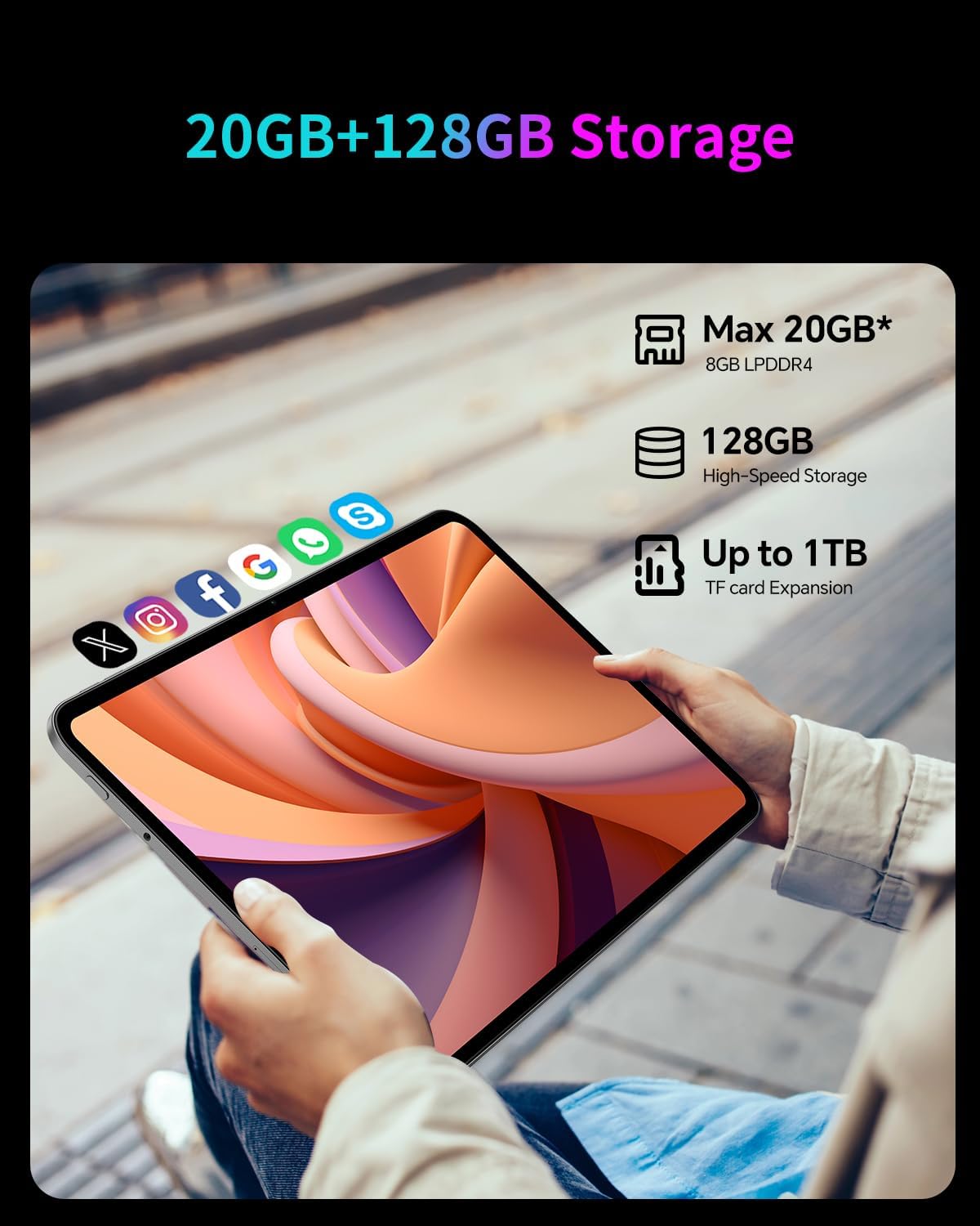 Detalle de TECLAST Android 16 T65 13.4-Inch Tablet: Big display, big storage, all-day versatility