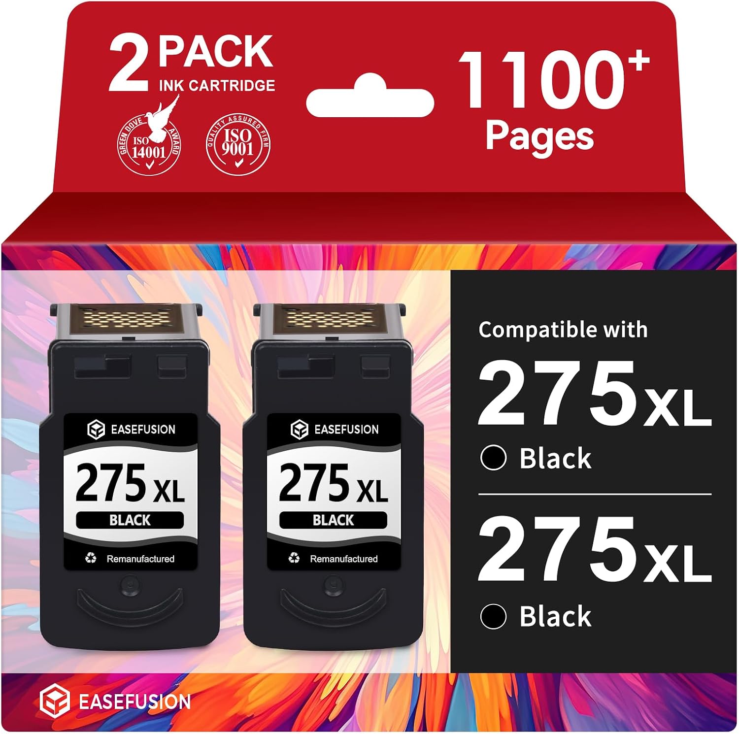 Detalle de EaseFusion PG-275XL Black Ink Cartridge 2-Pack for Canon PIXMA Printers