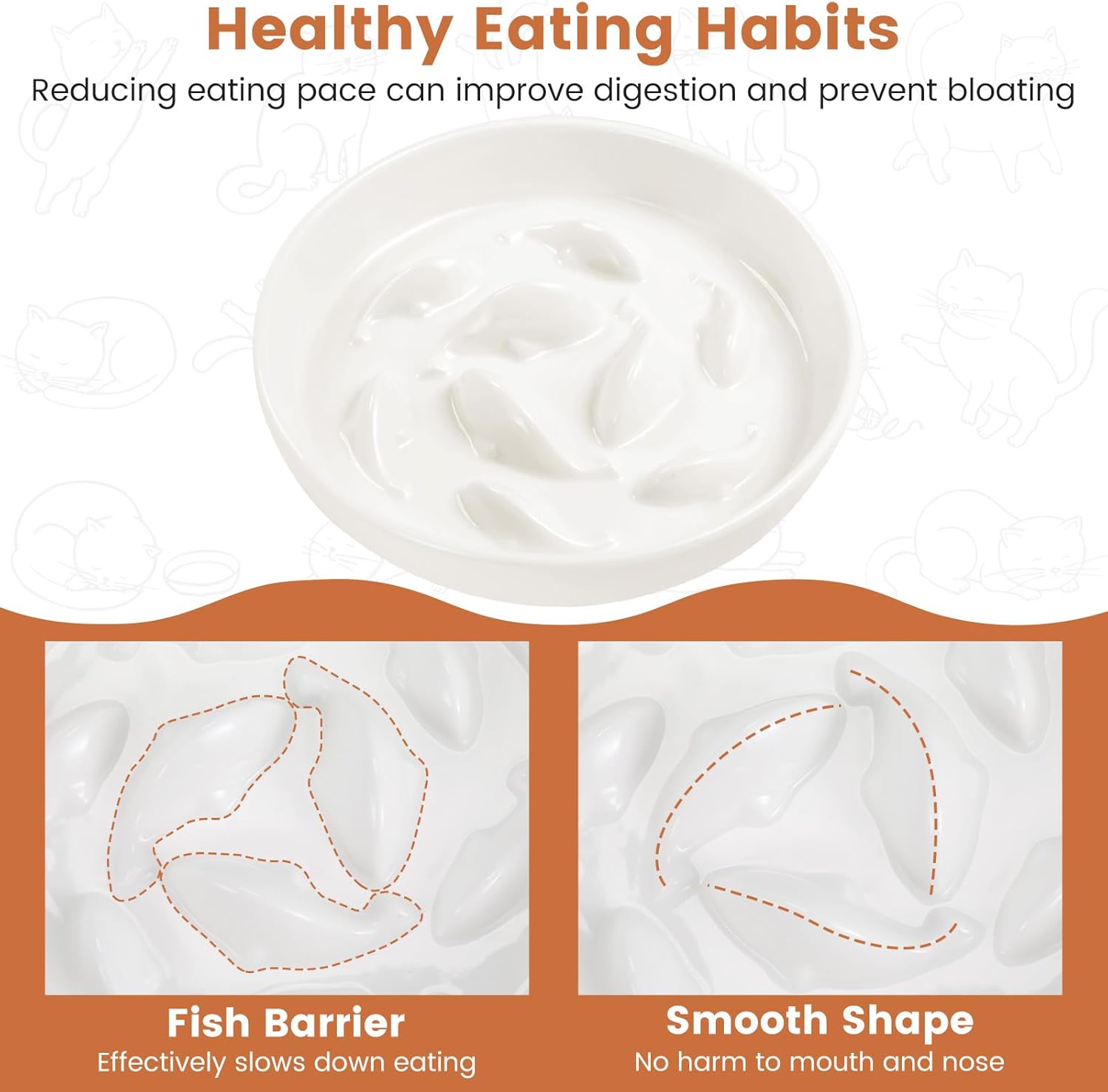 Thumbnail 4 de PETTOM Anti-Schling Napf aus Keramik für Katzen & kleine Hunde (langsames Fressen, Ø16 cm)