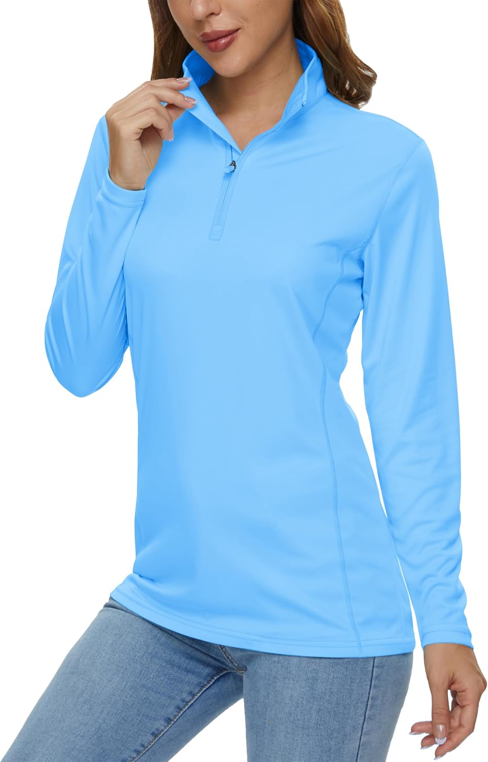 Detalle de MAGCOMSEN Women's Quarter-Zip Shirt Polyester